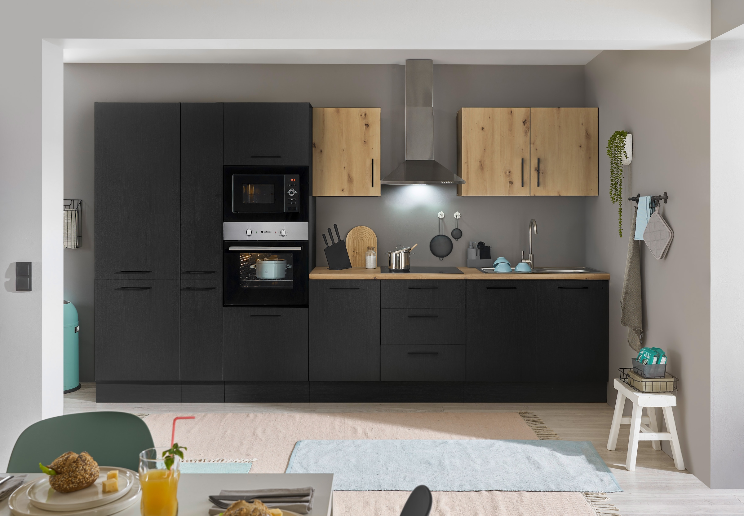 BASIC by Balculina Küchenzeile »Turin« Breite 360 cm, wahlweise mit E-Geräten