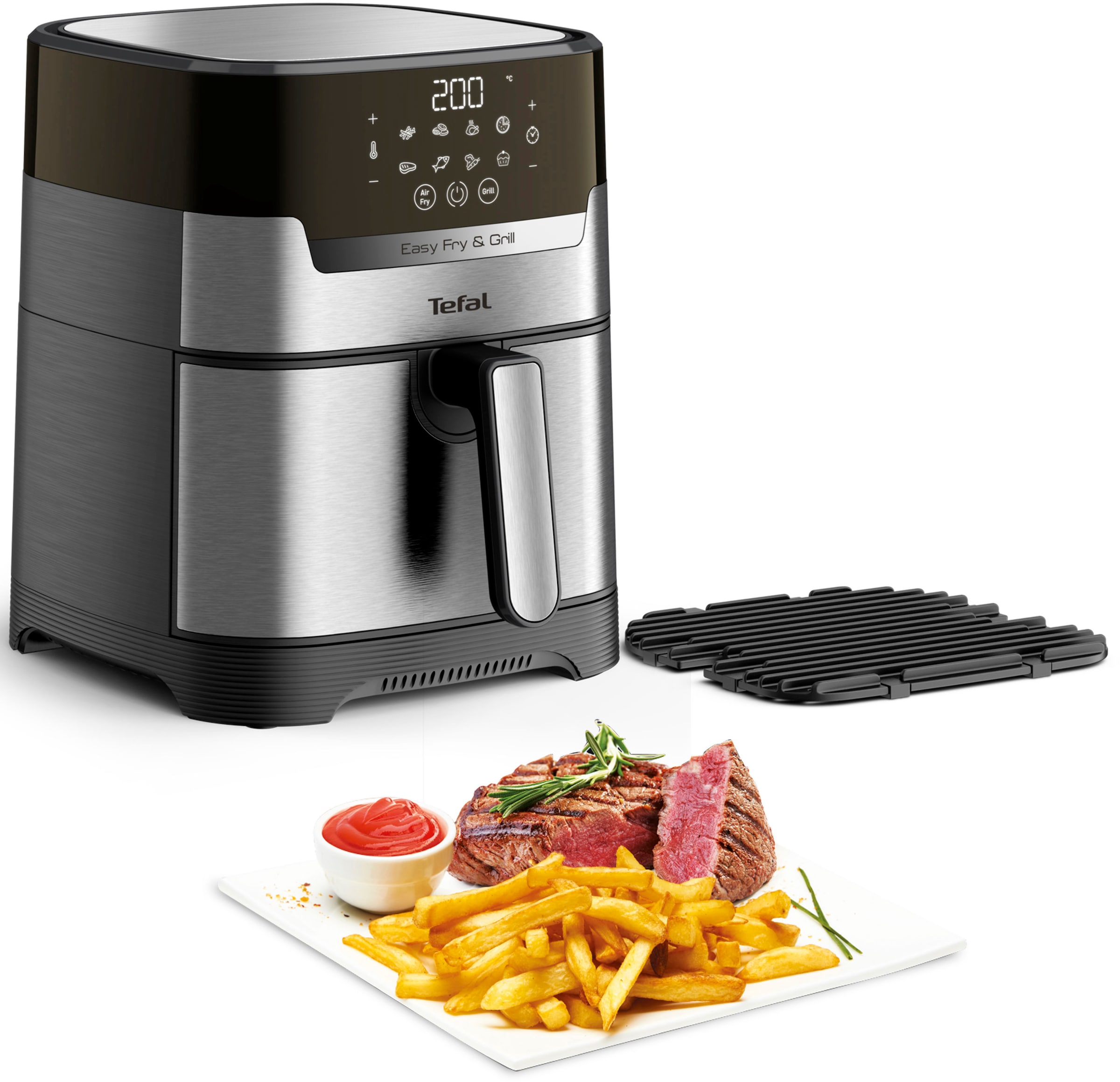 Fritteuse »EY505D Easy Fry & Grill Deluxe«, 1400 W, Heißluftfritteuse & Grill,...
