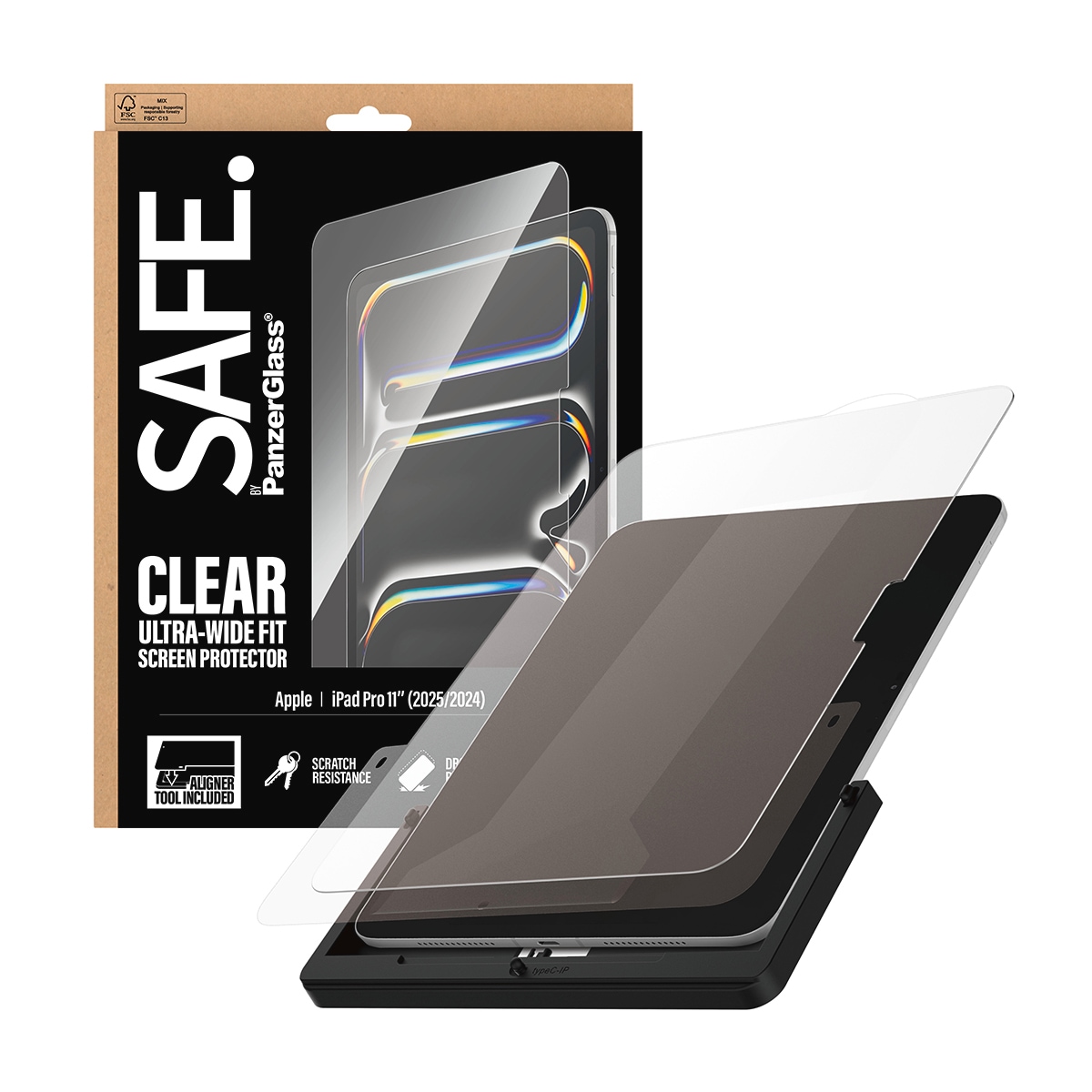 SAFE by PanzerGlass Displayschutzglas »Ultra-Wide Fit Screen Protector« für Apple iPad Pro 11 (2024-2025) Displayschutzfolie, Schutzfolie, Bildschirmschutz, kratz- & stoßfest