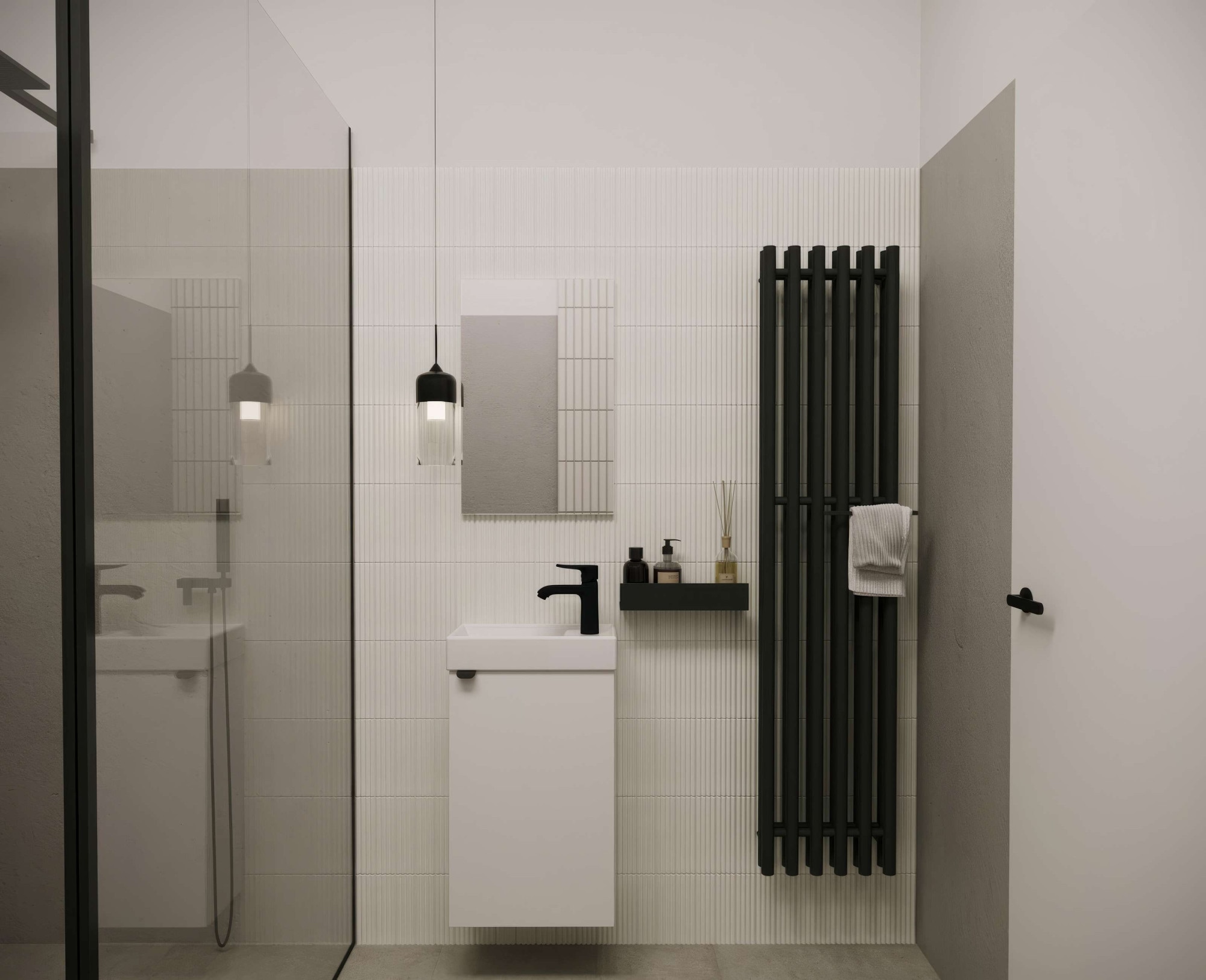 welltime Badmöbel-Set »Badmöbel-Set Gesa, Schrank mit Waschbecken und Spiegel, wandhängend«, Waschbeckenunterschrank mit Wachbecken und Spiegel