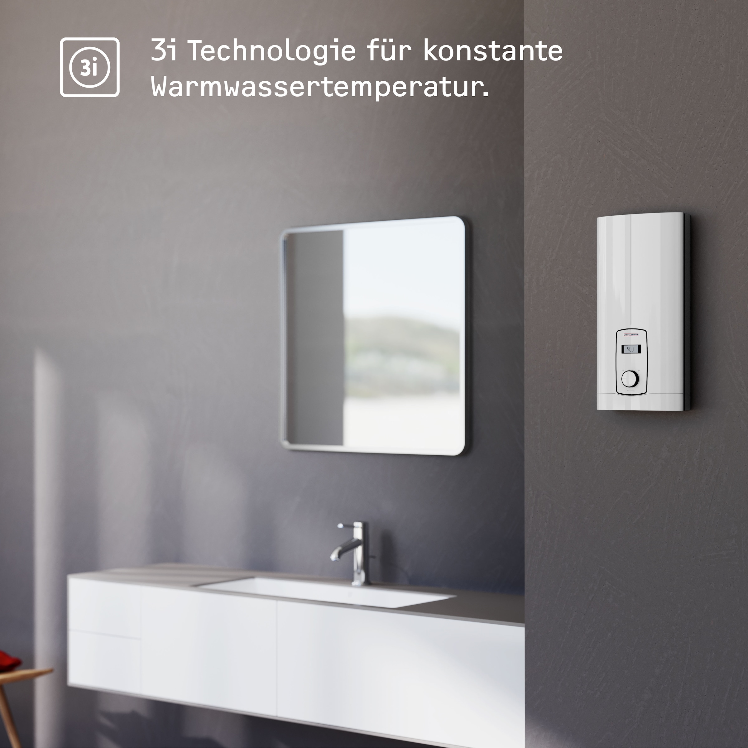 STIEBEL ELTRON Komfort-Durchlauferhitzer »DHB-E 18 kW LCD 25«, 3i Technologie für konstante Warmwassertemperatur,LC-Display