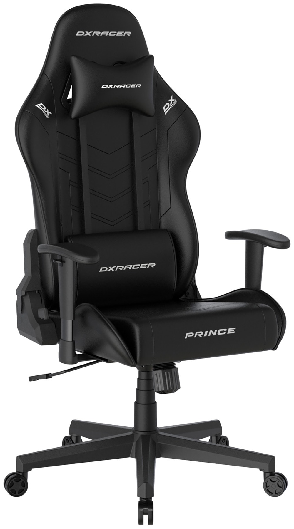 MCA furniture, Gaming-Stuhl »DX Racer Prince Gamingchair« (Set) 1 Stk.Gaming, Racing, Design, Lordose, Kissen, Armlehne, drehbar, verstellbar, schwarz