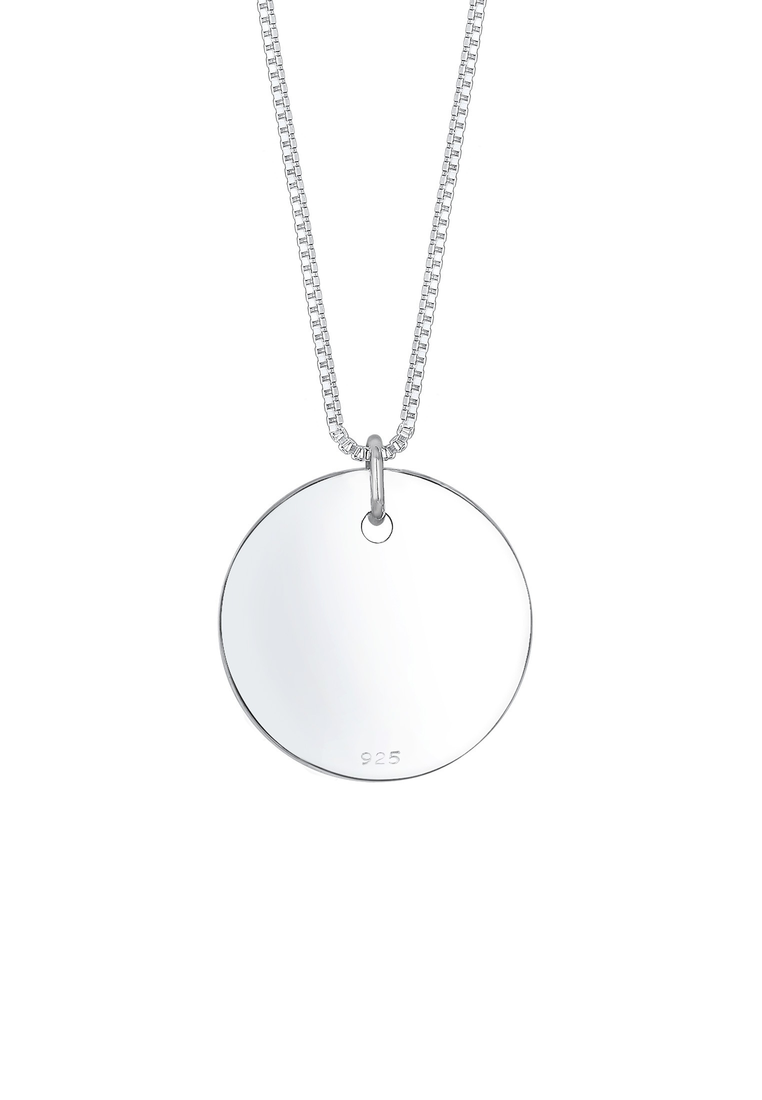 Elli Lange Kette »Halskette Plättchen Kreis Rund Gehämmert 925 Silber«