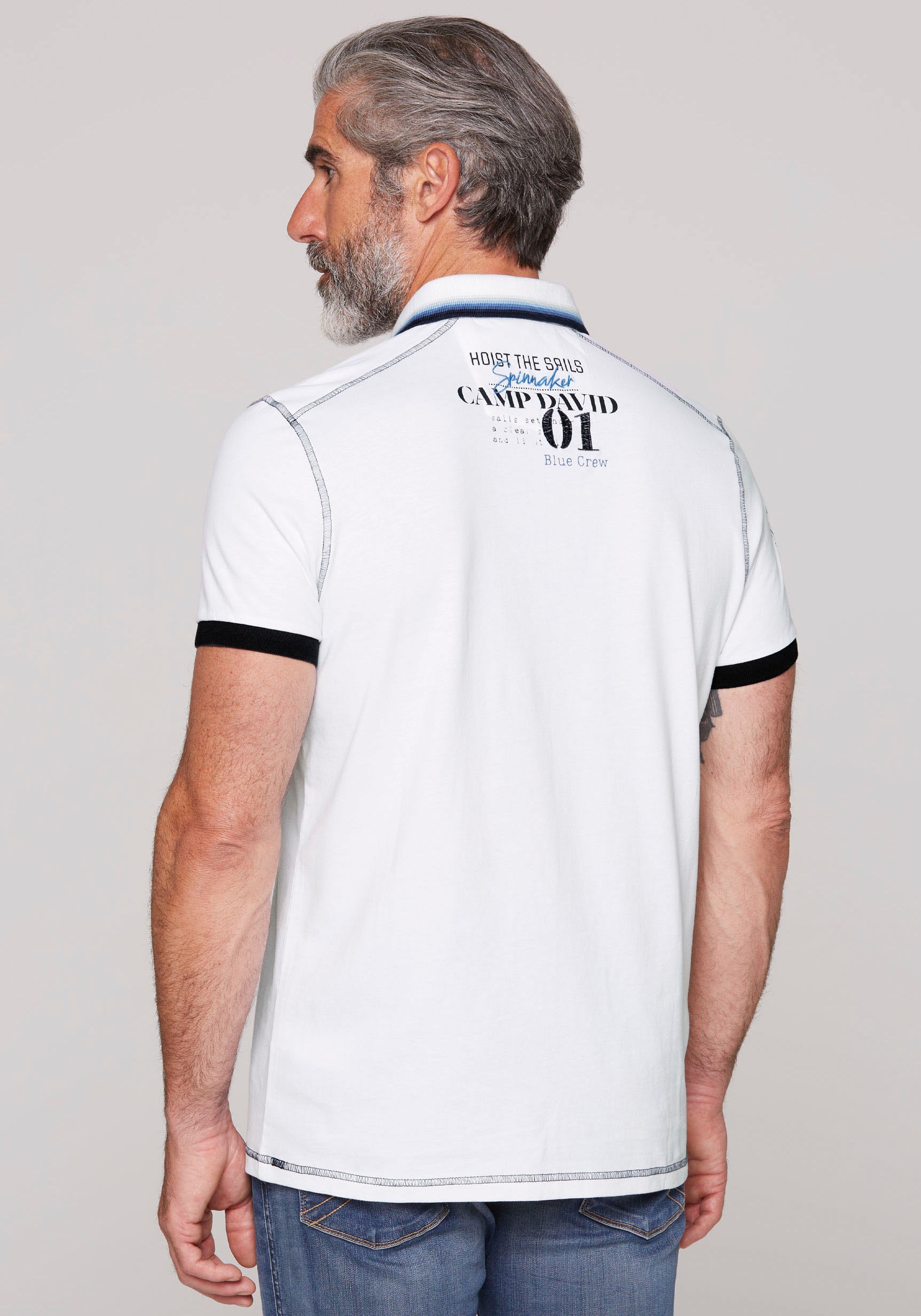 CAMP DAVID Poloshirt, mit Logo-Applikationen