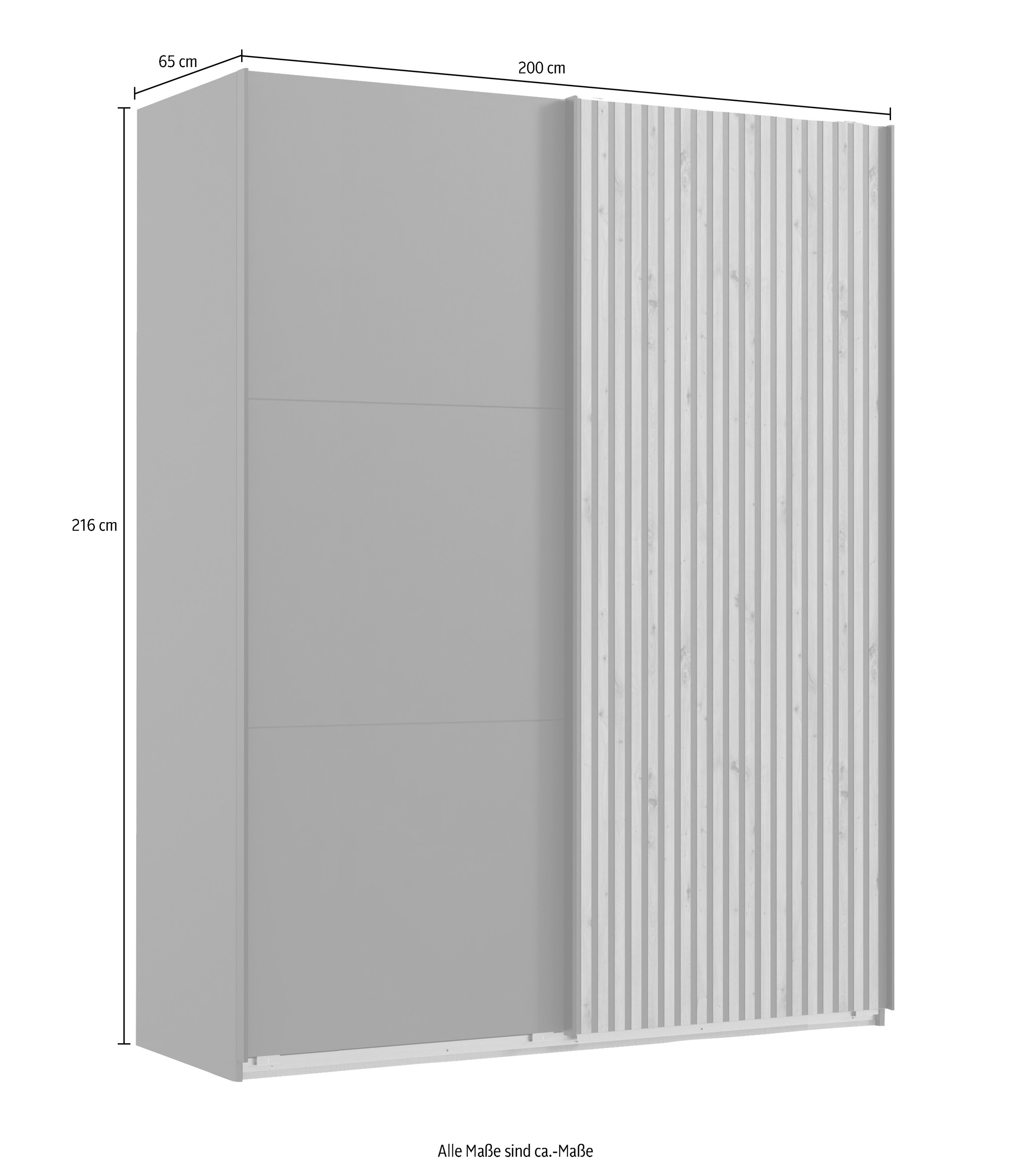 Wimex Schwebetürenschrank »Andorra by fresh to go« Mit 3D-Leisten für Akustikpaneel-Optik