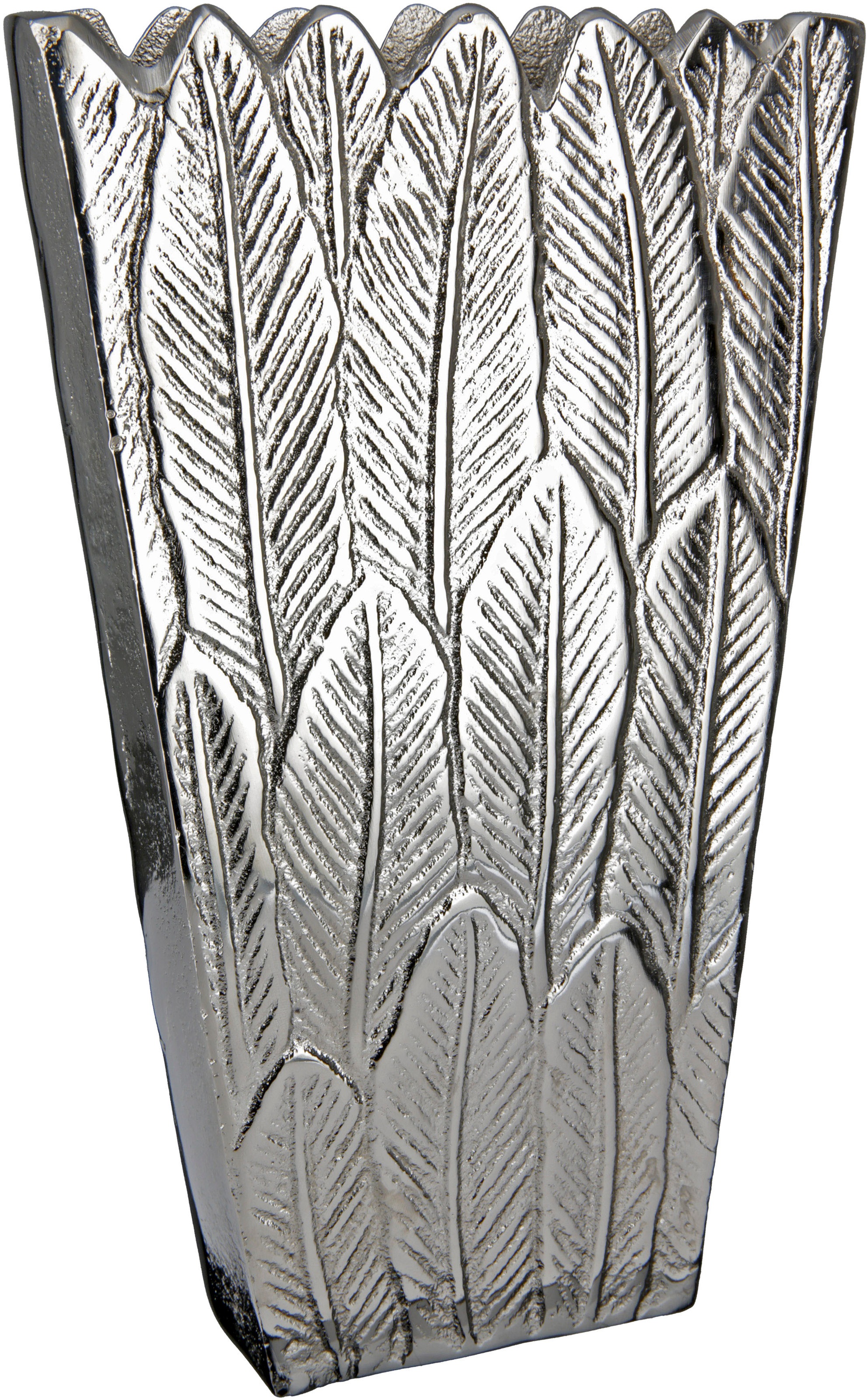 Casablanca by Gilde Dekovase »Feder«, (1 St.), Vase aus Aluminium, Dekoobjekt