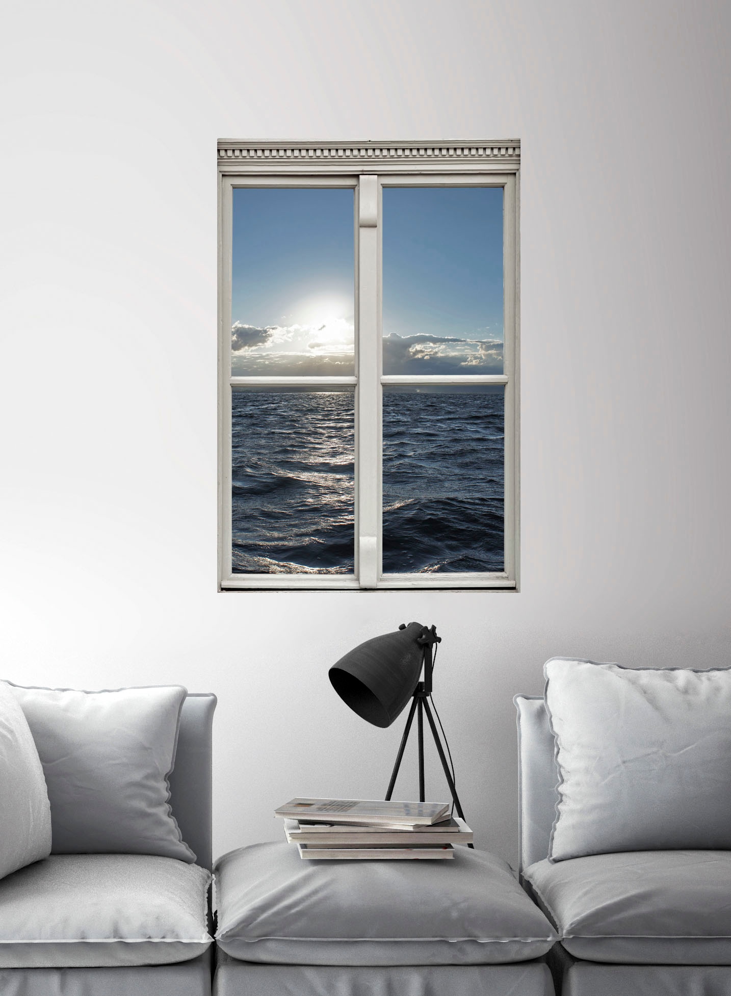 queence Wandsticker »Meer« Wandsticker, Wandbild, selbstklebend, 3D, Fenster