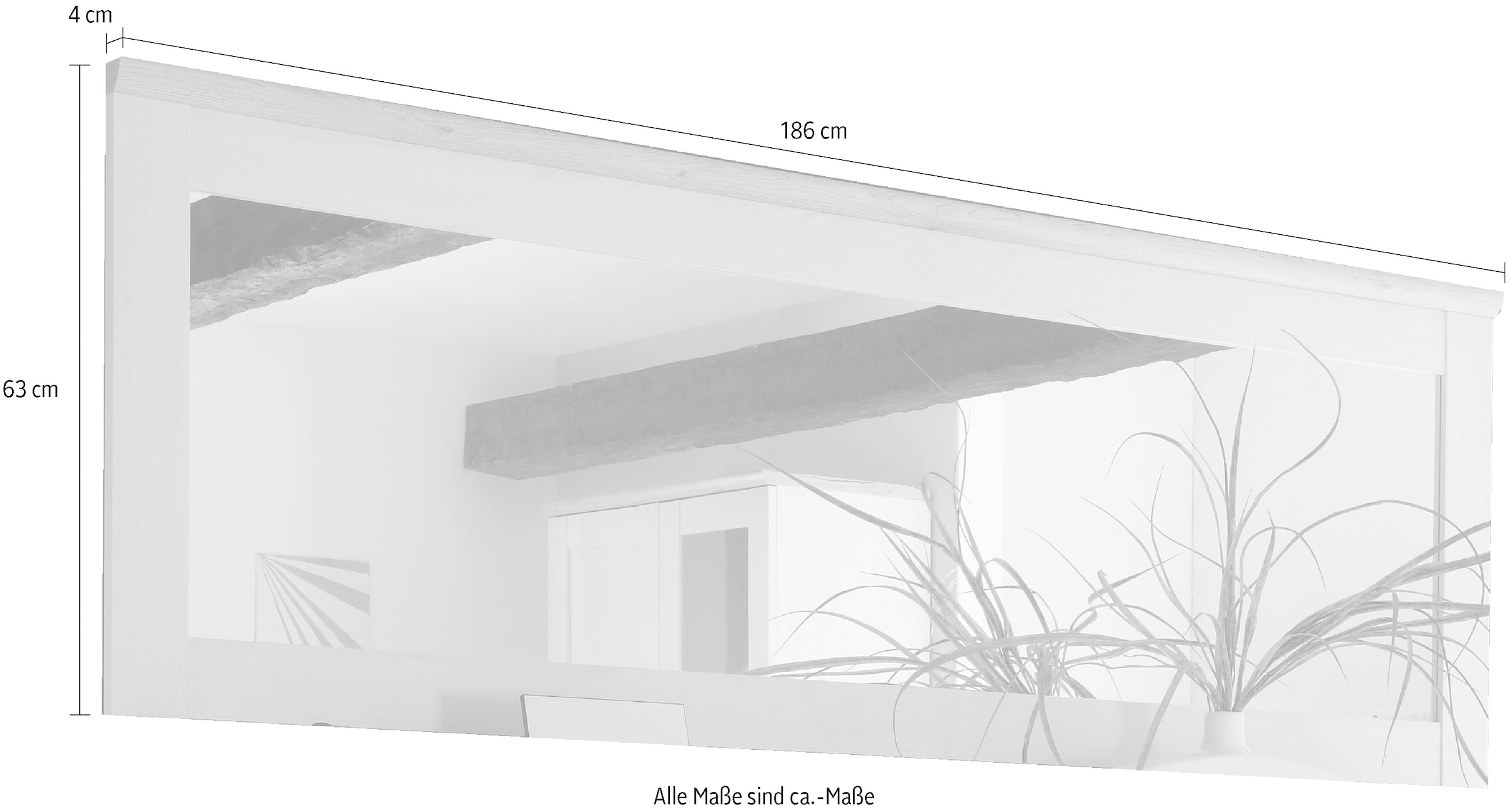 HBZ Spiegel »Romance Landhaustil, BxHxT 96x92x4 cm«, (1 St.), Absetzung in Eiche San Remo hell