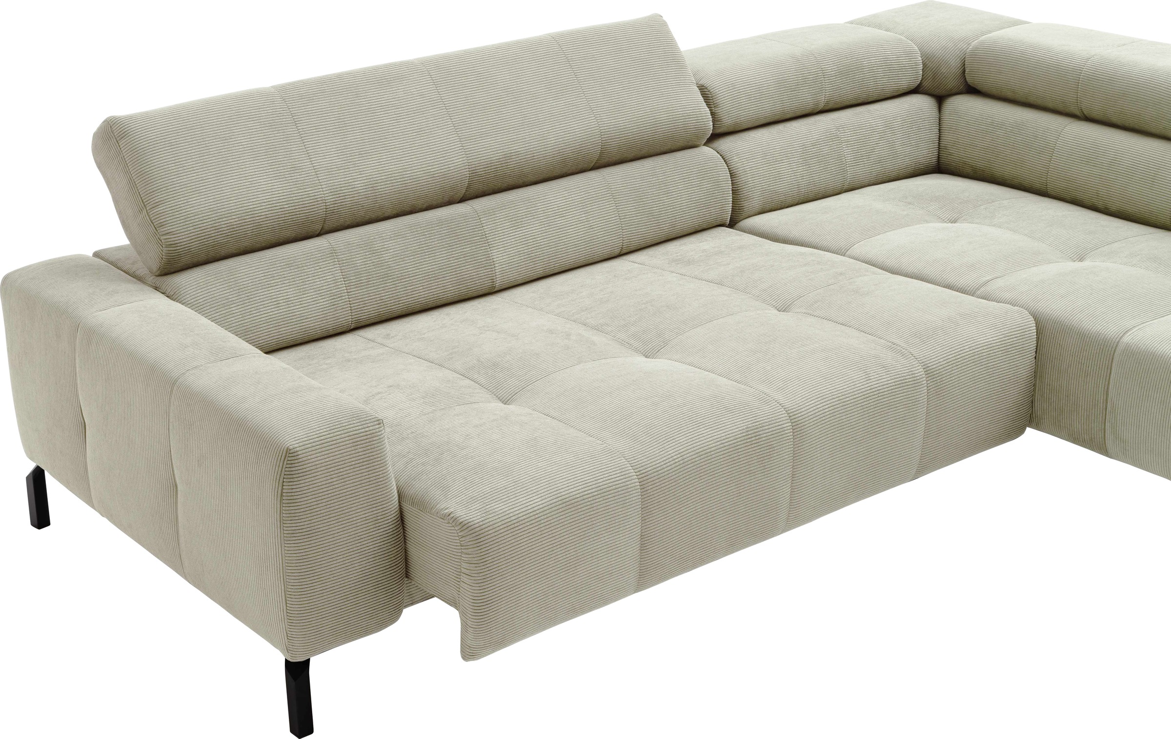 Places of Style Ecksofa »Cleveland, L-Form, incl. Kopfteilverstellung, Breite 276 cm«, wahlweise elektrischer Sitzvorzug