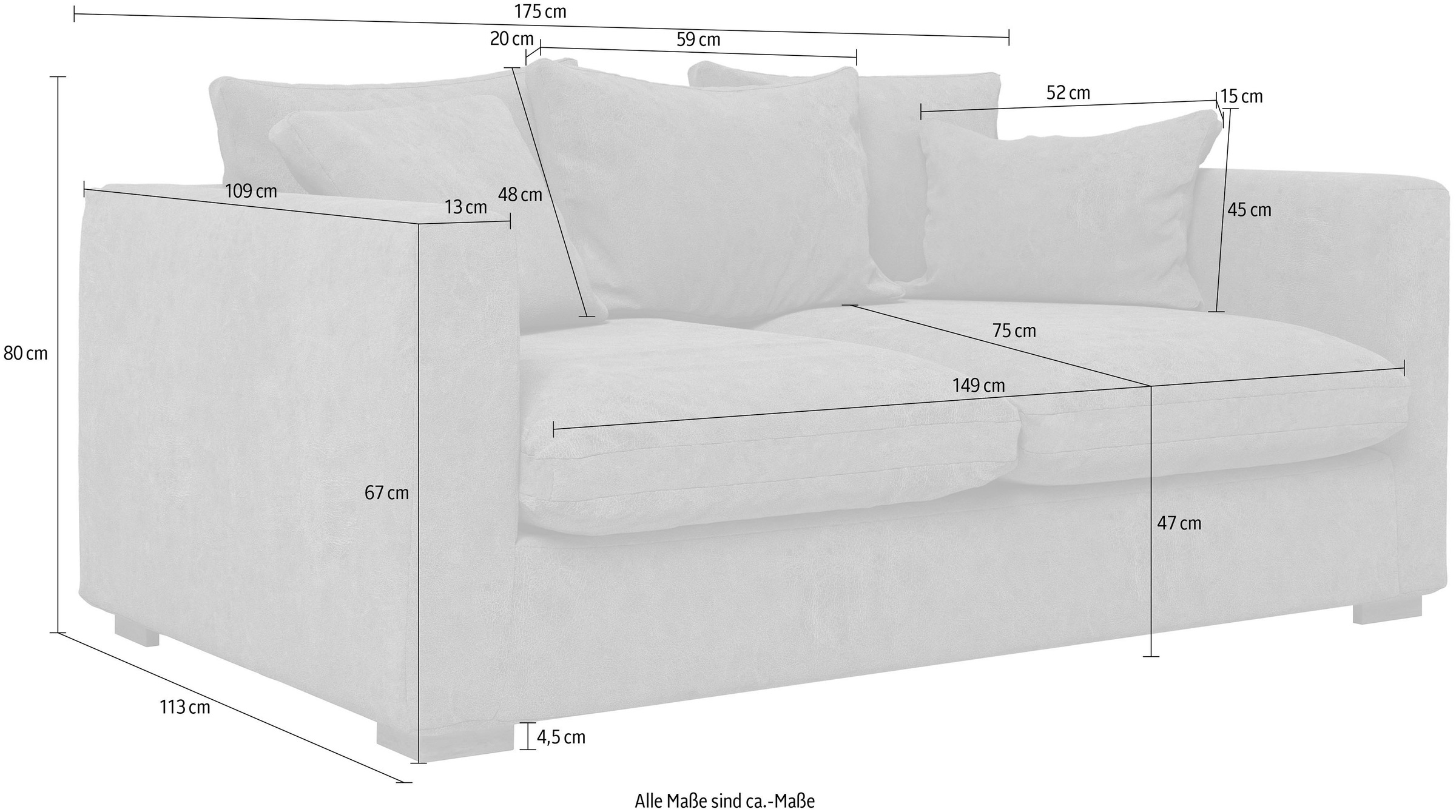 Home affaire 2-Sitzer »Coray« extra weich und kuschelig, Füllung mit Federn und Daunen
