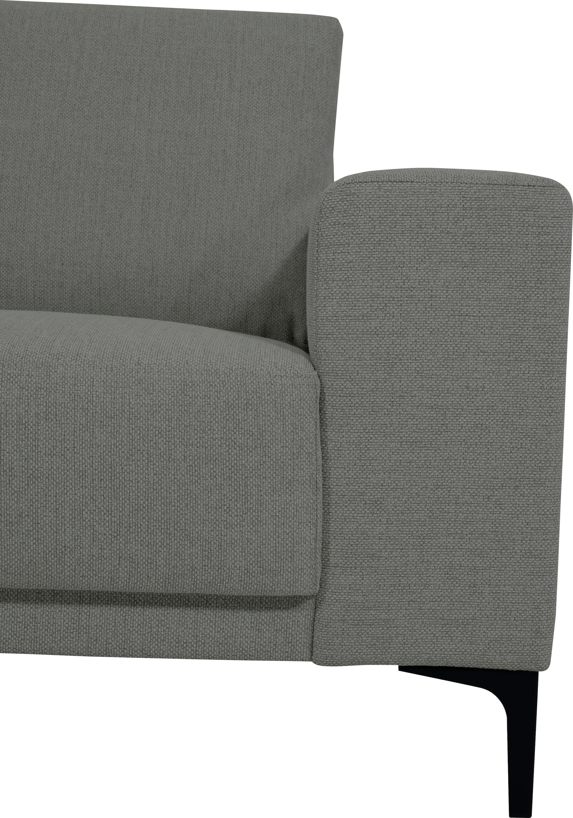 Places of Style 2-Sitzer »Xander«, Breite 164 cm, Webstoff, Soft-Touch Chenille, schwarze Metallfüße