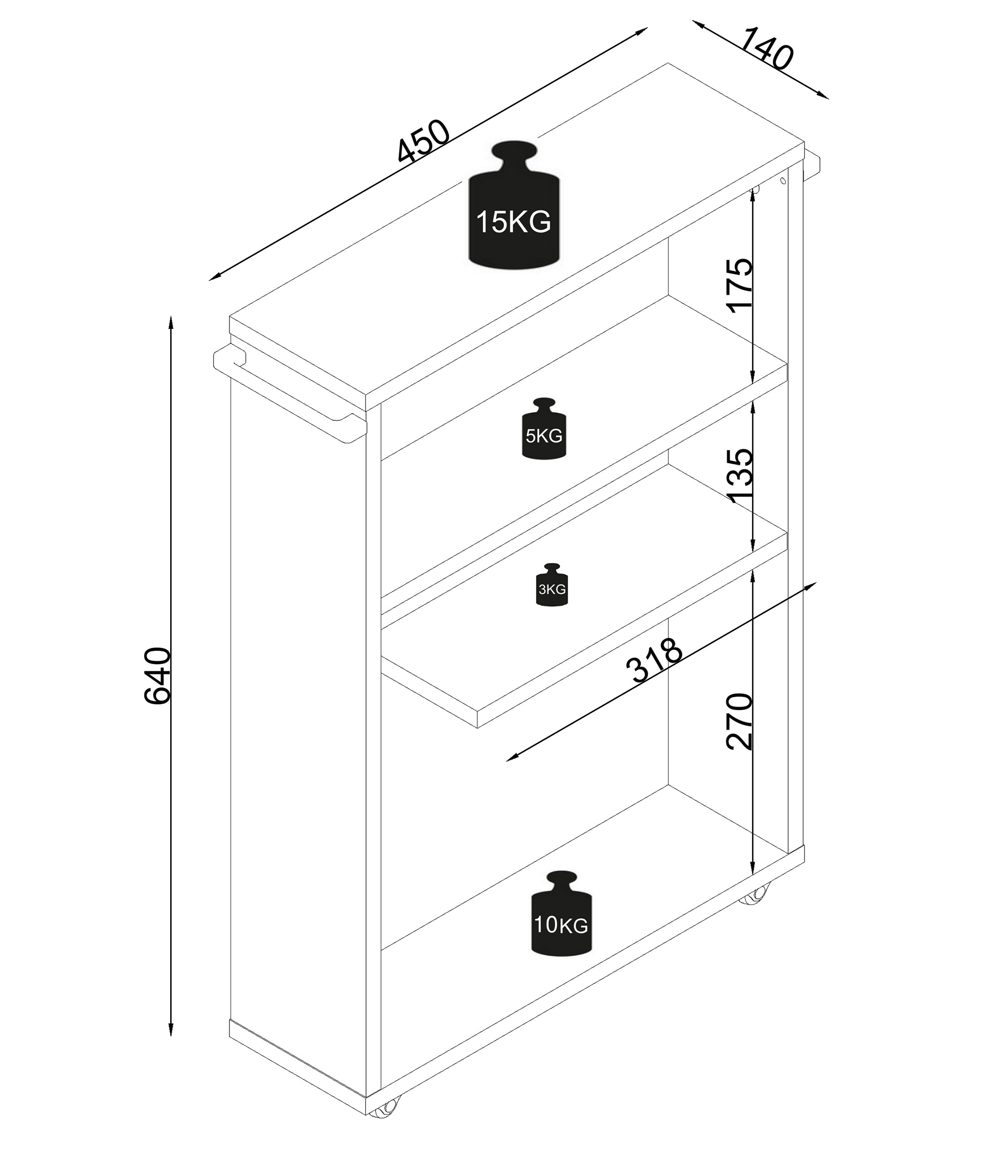VCM Midischrank »Holz Badschrank Nischenregal Nilari 61 x 20 x 45« 1 Stk. tlg.