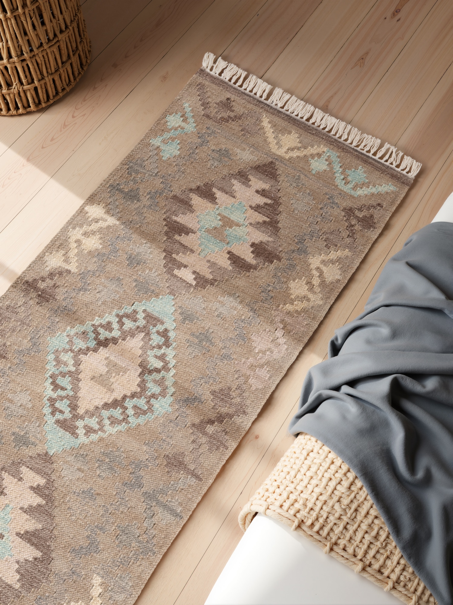 HANSE Home Teppich »Kelim Dune«, rechteckig, 3 mm Höhe, Wolle, Baumwolle, Natur, Handgewebt, orientalisch, Boho, traditionell