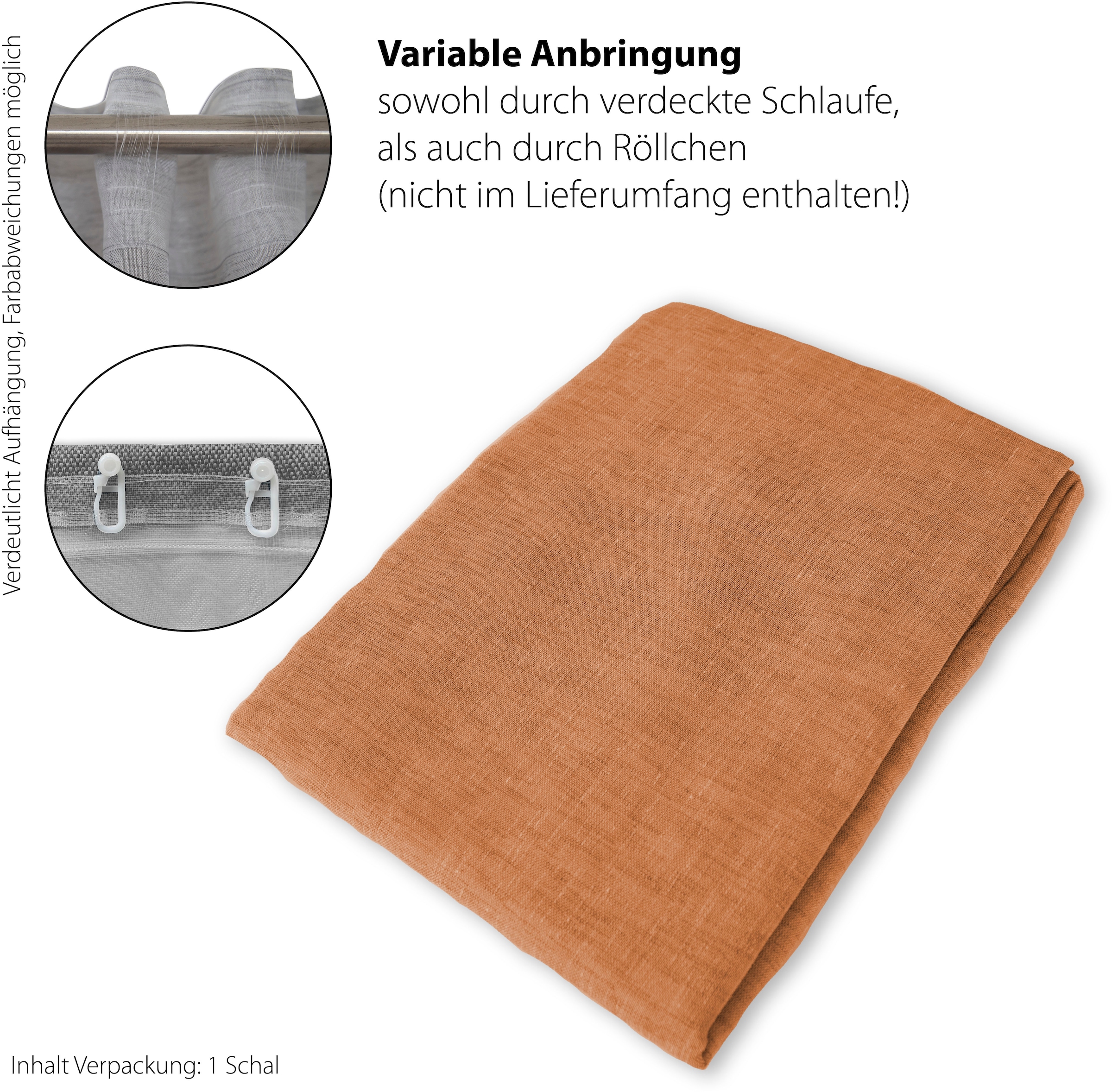 HOMING Gardine »Oskar« verdeckte Schlaufen 1 Stk. tlg. Fertigschal