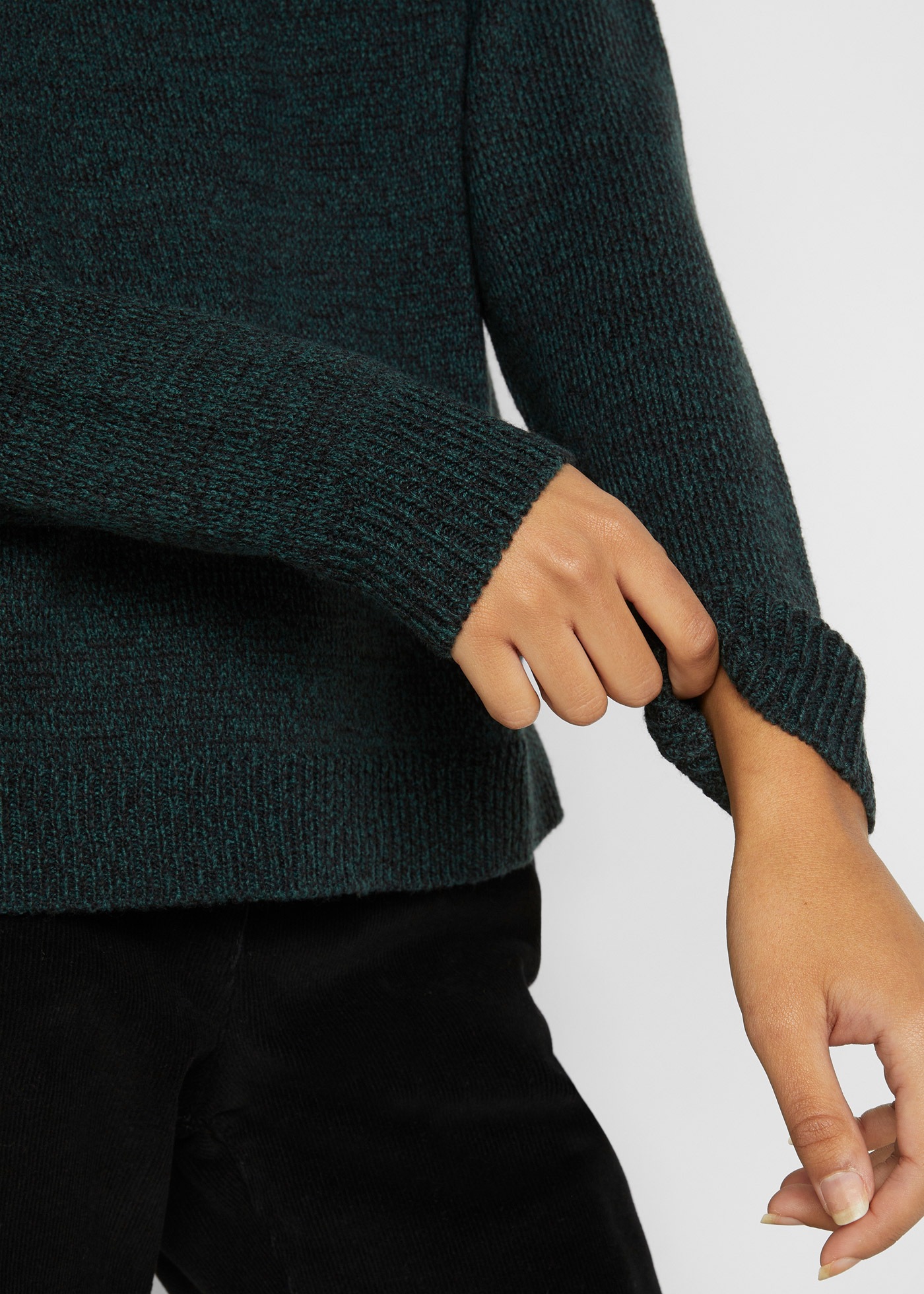 bonprix Strickpullover aus Polyacryl, mit Rundhals-Ausschnitt, melierte Optik