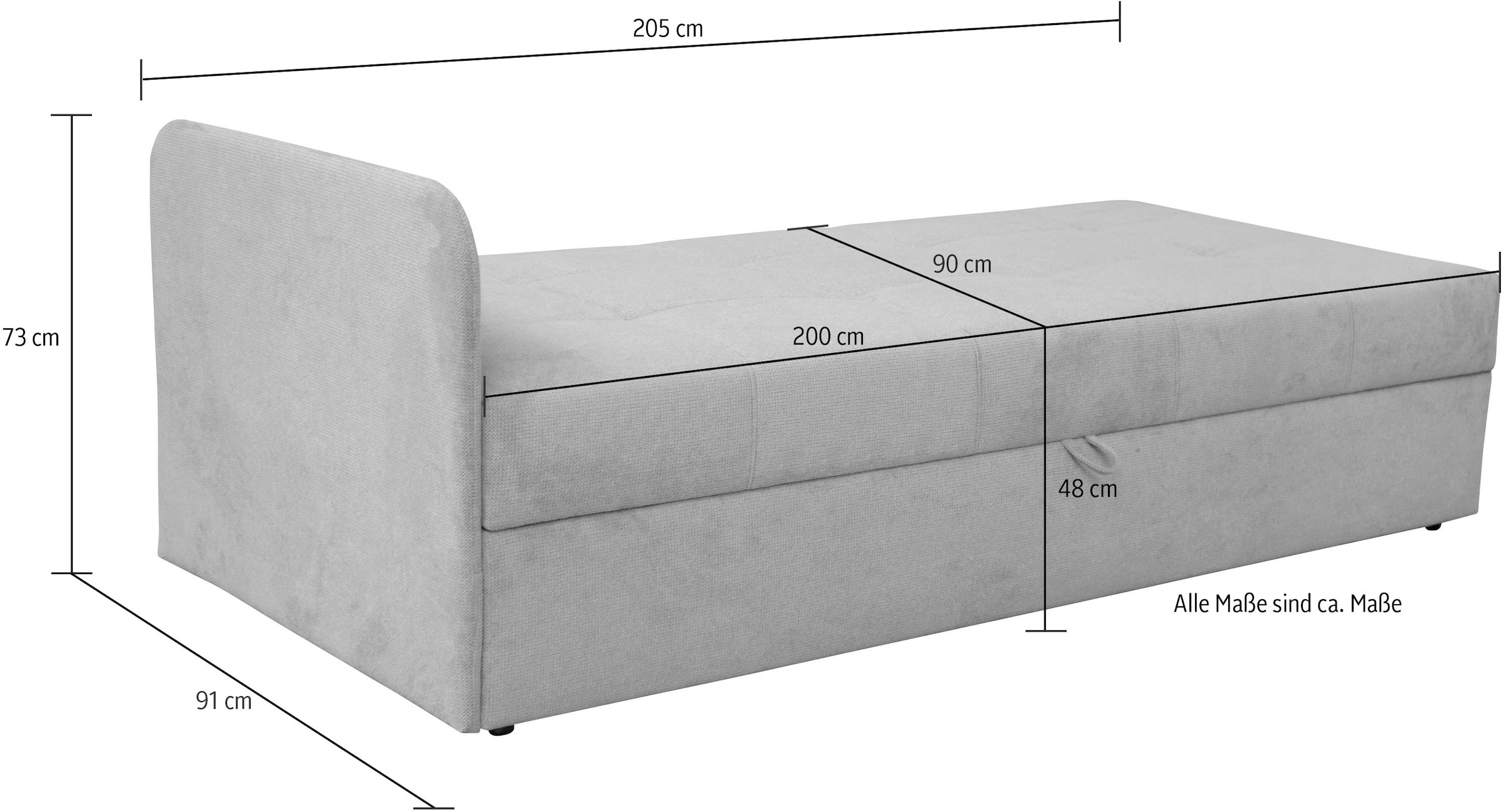 alina Schlafsofa »Marla«, inkl. Stauraum, Armlehne wahlweise links ode rechts