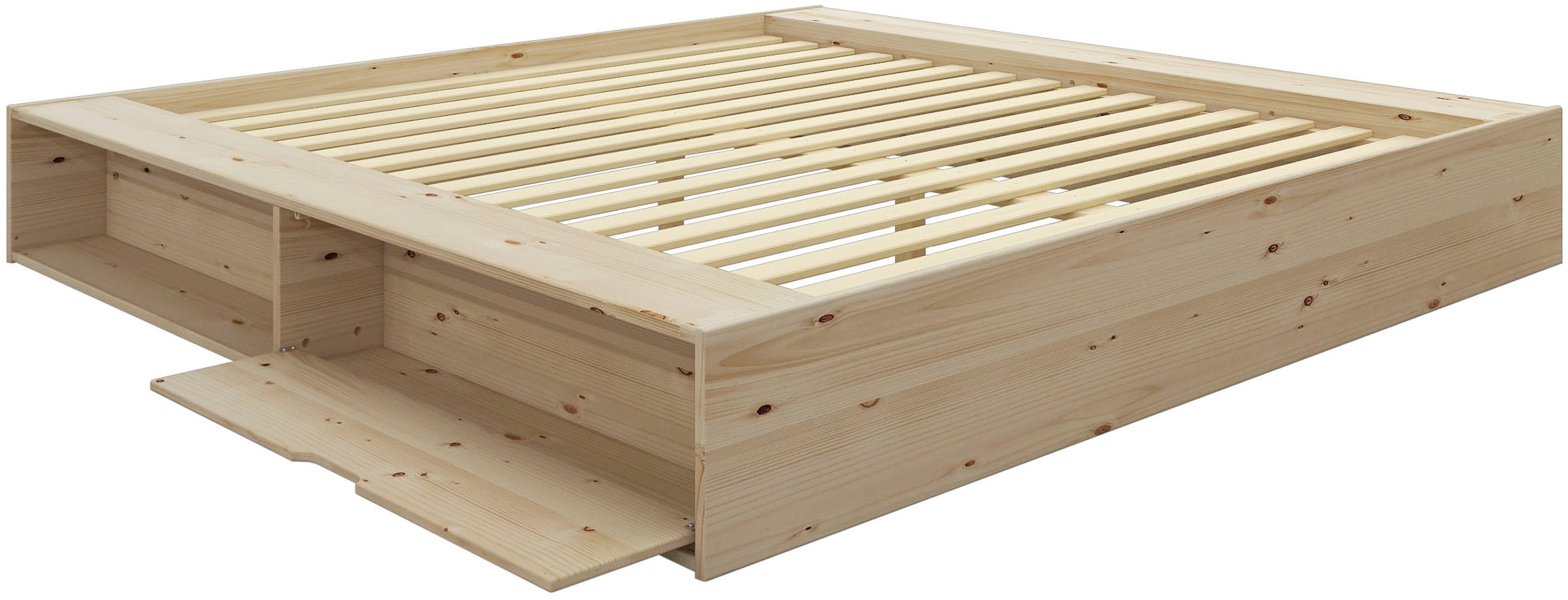 Home affaire Stauraumbett »Erno, Massivholzbett, Futonbett, 275KG belastbar«, (Breite/ Belastbarkeit: 120cm/275 KG, 180cm/275 KG), mit Lattenrost, Massivholz, FSC® zertifiziert, viel Stauraum + Ablagen