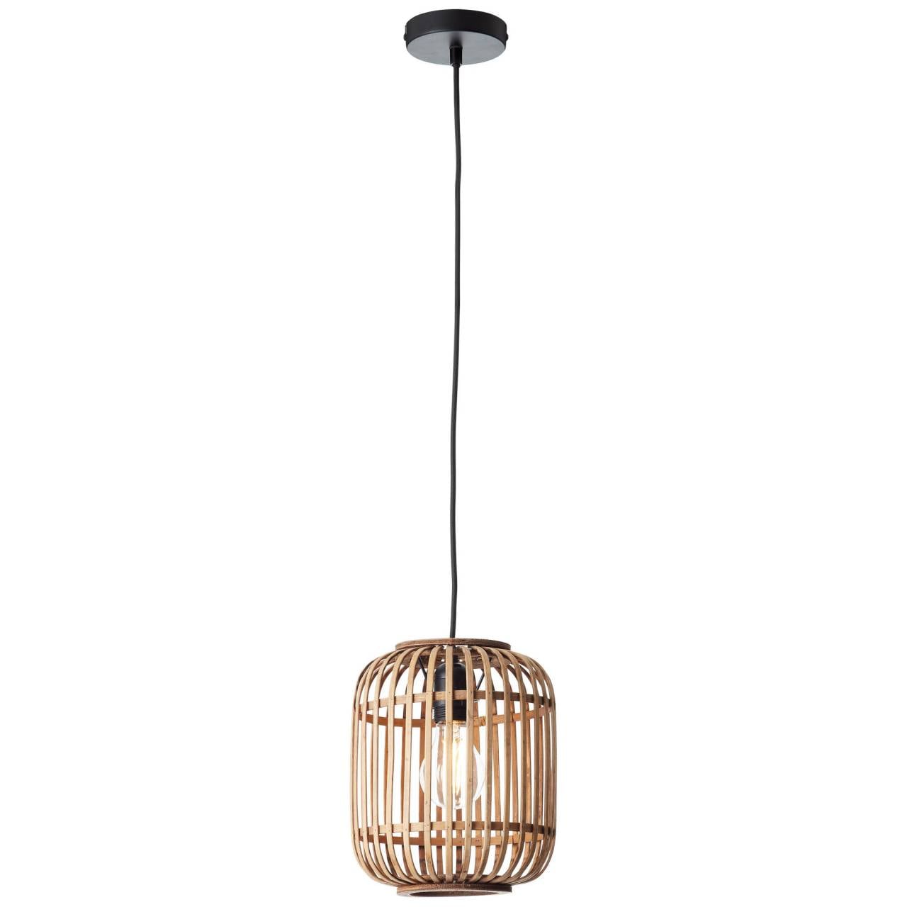 Brilliant Pendelleuchte »Woodrow«, 1 flammig, Leuchtmittel E27 | ohne Leuchtmittel, Bambus Lampe im Boho Stil, 130 x 21 cm, E27