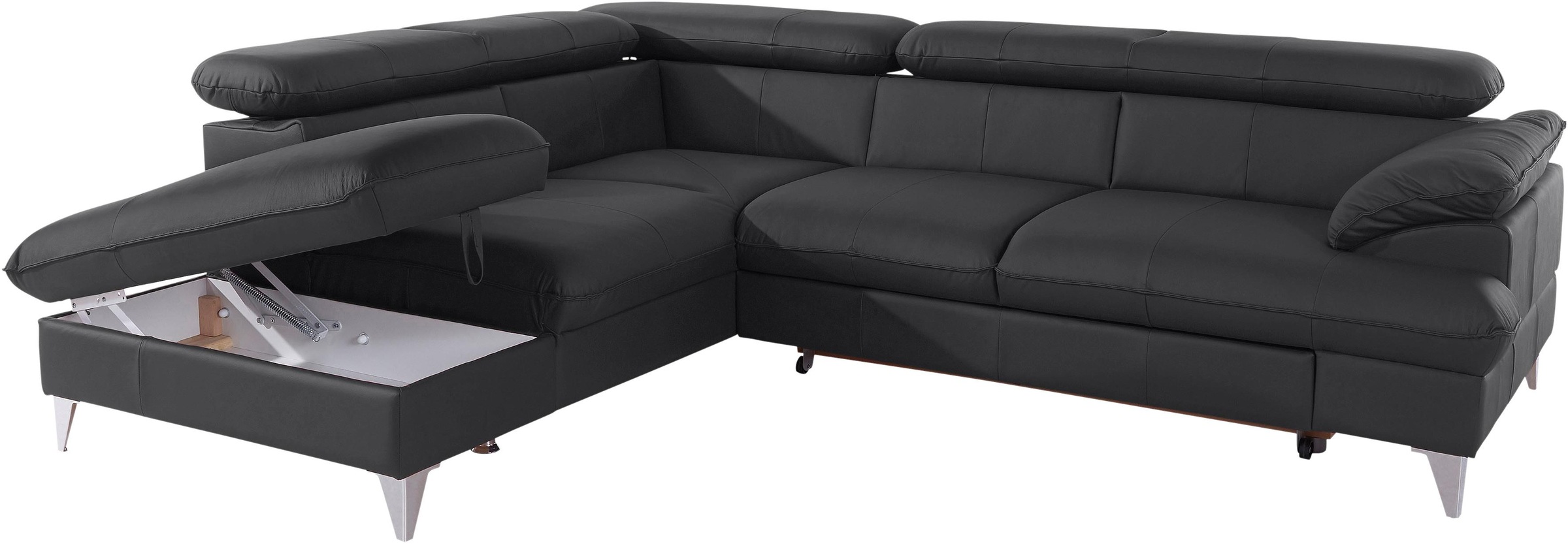 COTTA Ecksofa »Caluso L-Form«, mit Kopfteilverstellung, wahlweise mit Bettfunktion & Bettkasten
