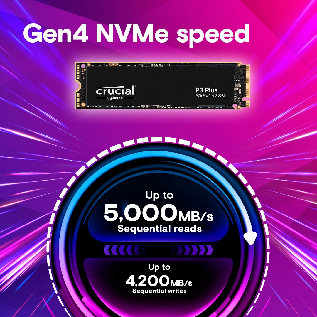 Crucial interne SSD »P3 Plus 4 TB«, Anschluss PCI Express 4.0
