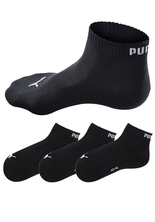 PUMA Kurzsocken, (3 Paar), mit Rippbündchen