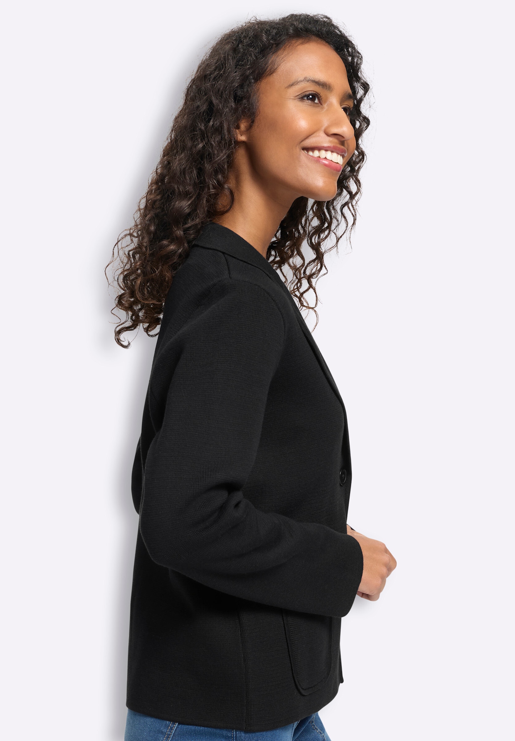 heine Blusenblazer »Strickblazer Strickblazer mit Taschen«