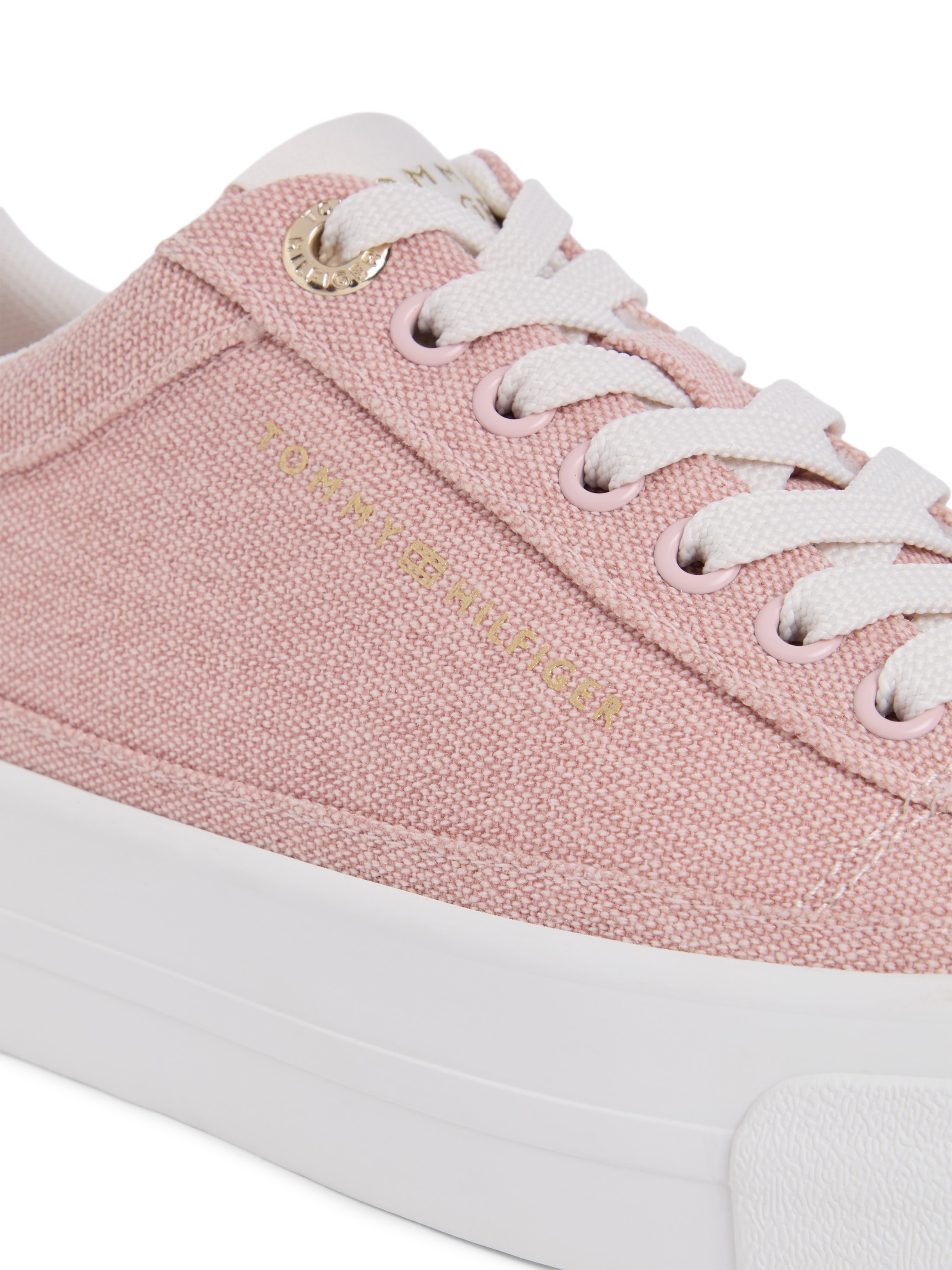 Tommy Hilfiger Plateausneaker »TH FOXING PLATFORM WASHED CANVAS«  Freizeitschuh, Halbschuh, Schnürschuh im angesagten Jeans-Look