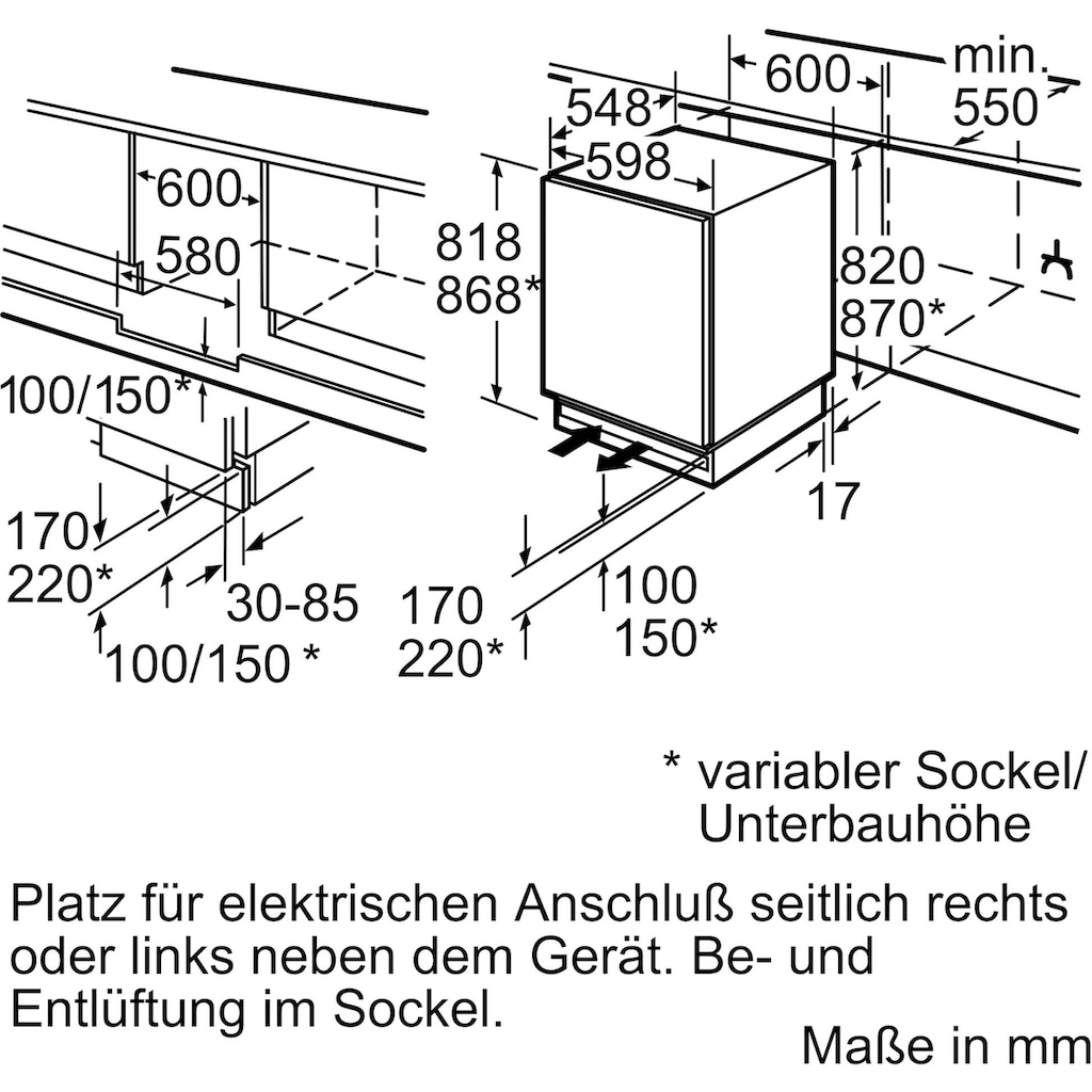 SIEMENS Einbaugefrierschrank »GU15DADF0«, iQ500, 82 cm hoch, 59,8 cm breit