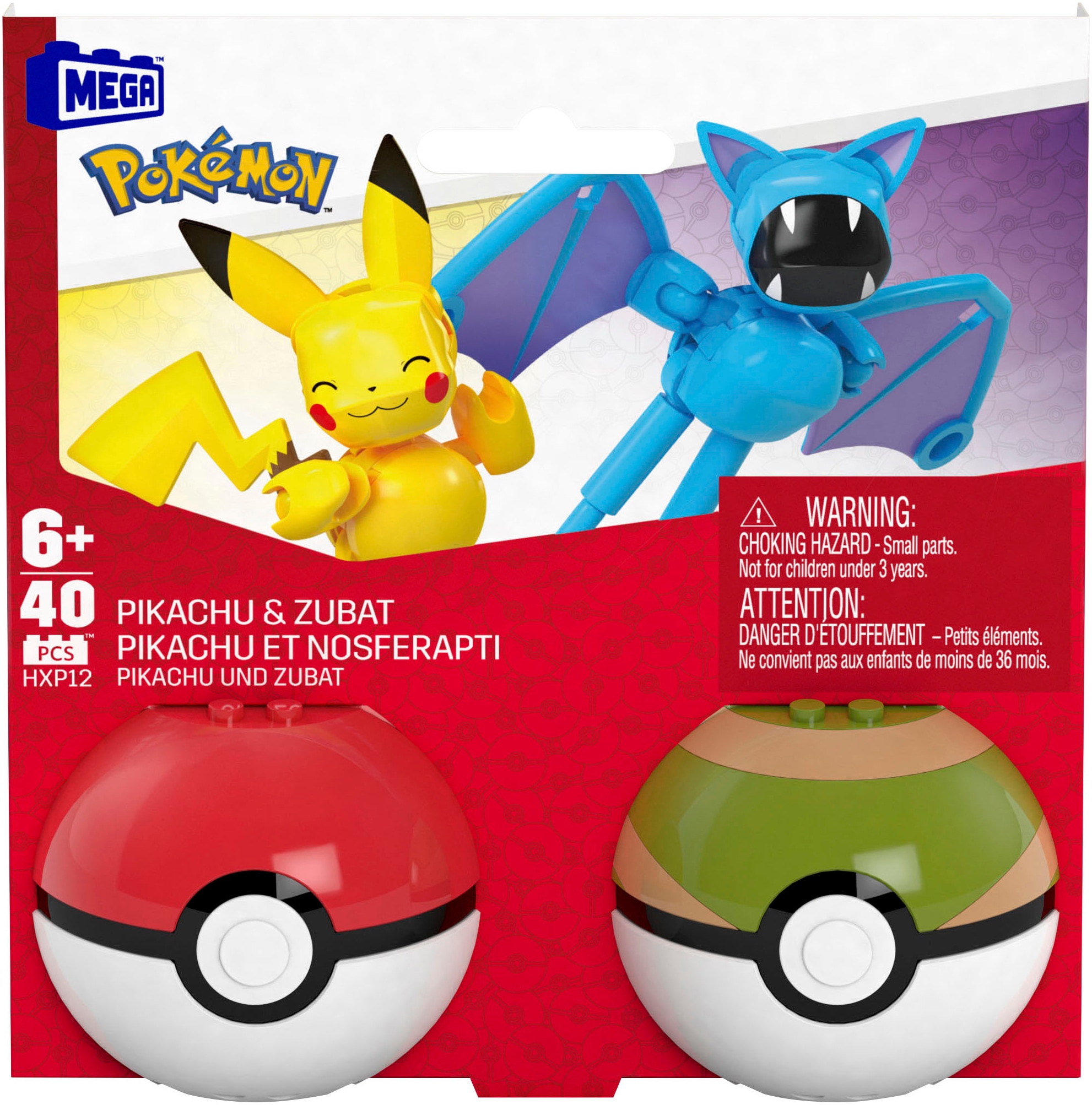 MEGA Konstruktions-Spielset »MEGA Pokémon, Pikachu und Zubat«