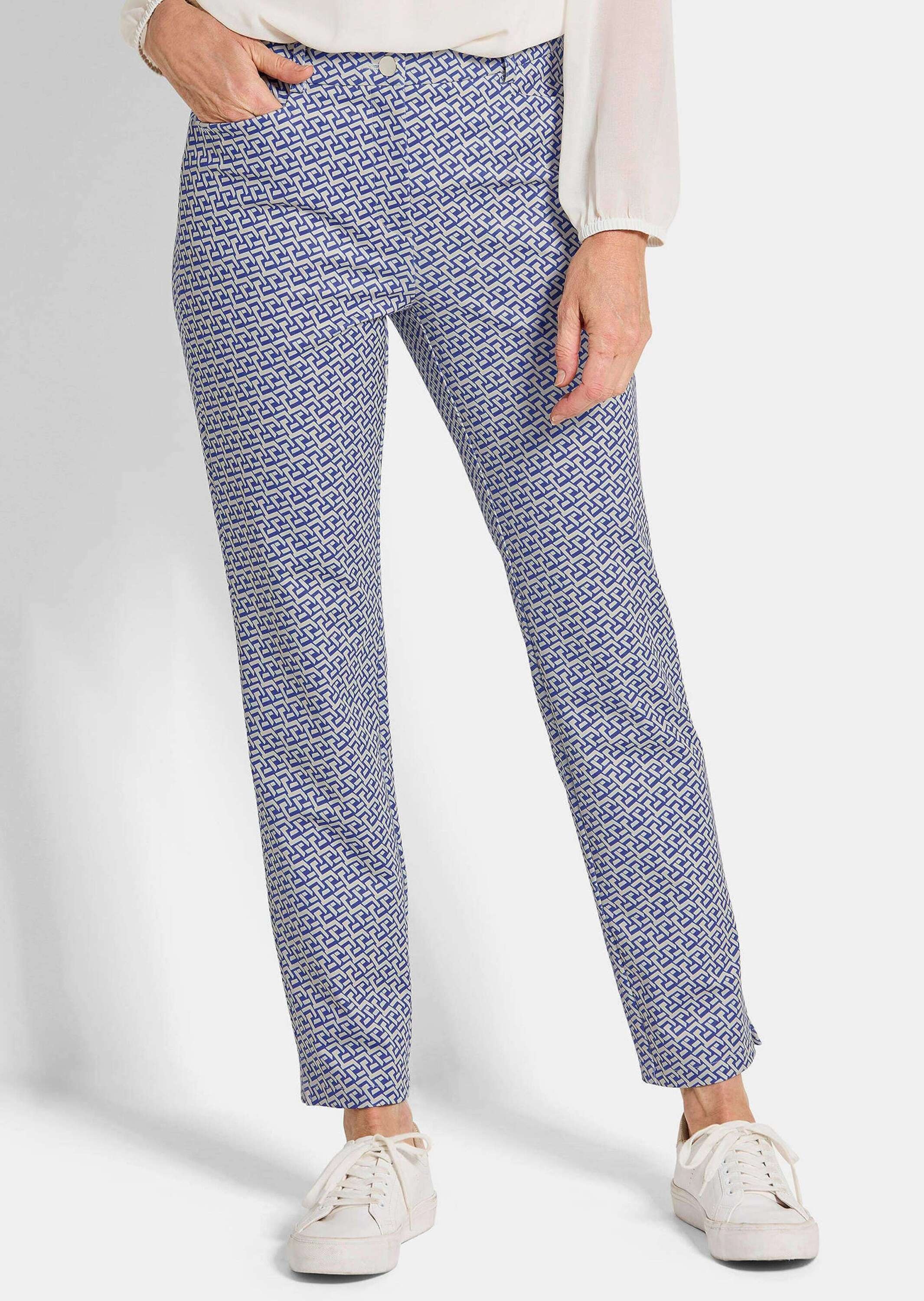 GOLDNER Stoffhose »Kurzgröße Druckhose LOUISA in Scuba-Qualität«