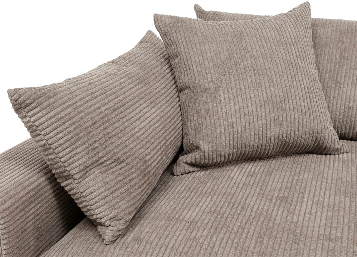 OTTO home Ecksofa »Cosy Lounge U-Form, Breite 351 cm« Mega-Sofa mit Cordstoff bezogen, mit Federkern & 5 Zierkissen