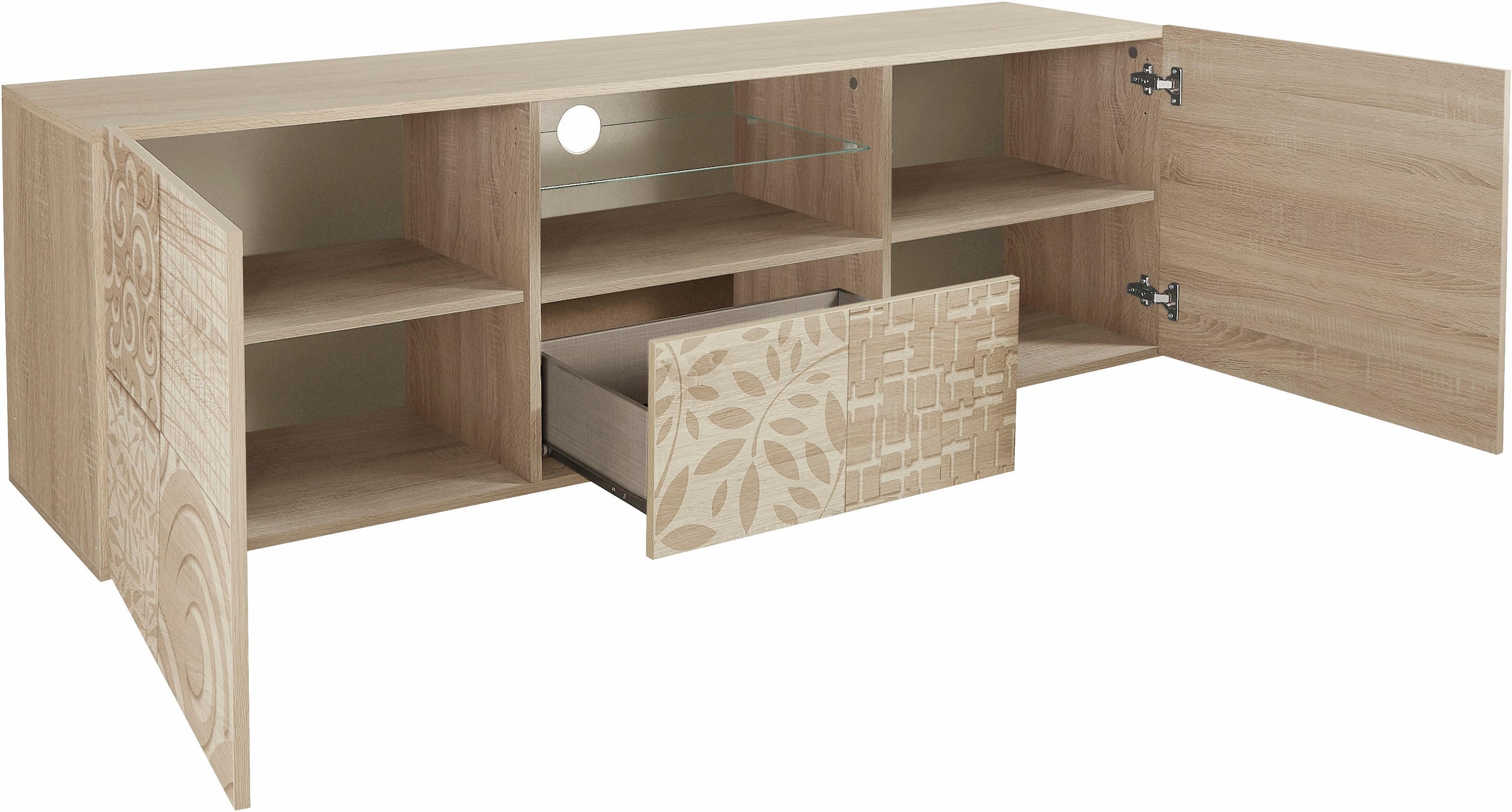 Home affaire Lowboard »Miro« Breite 181 cm mit dekorativem Siebdruck