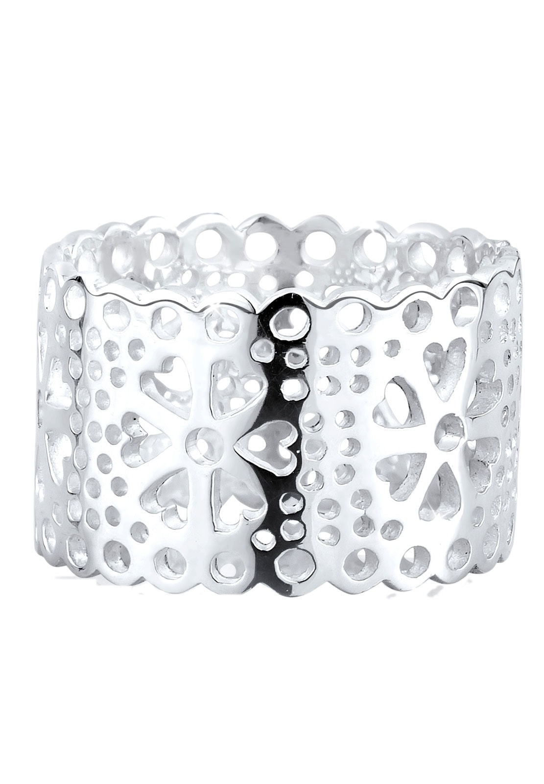 Elli Fingerring »Ring Blume Ornament Cut Out 925 Silber«