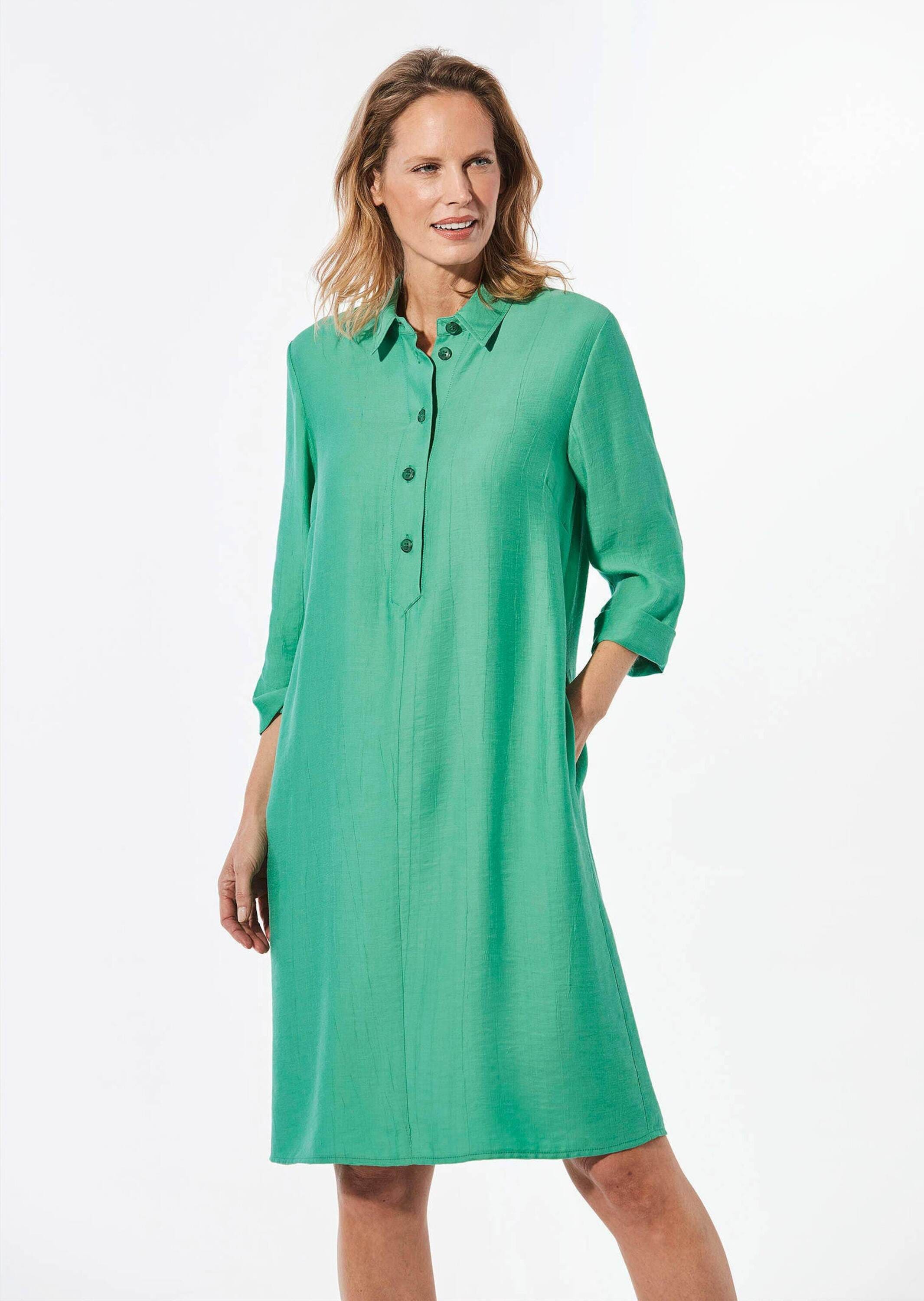 GOLDNER Sommerkleid »Kurzgröße Kleid mit Hemdkragen«