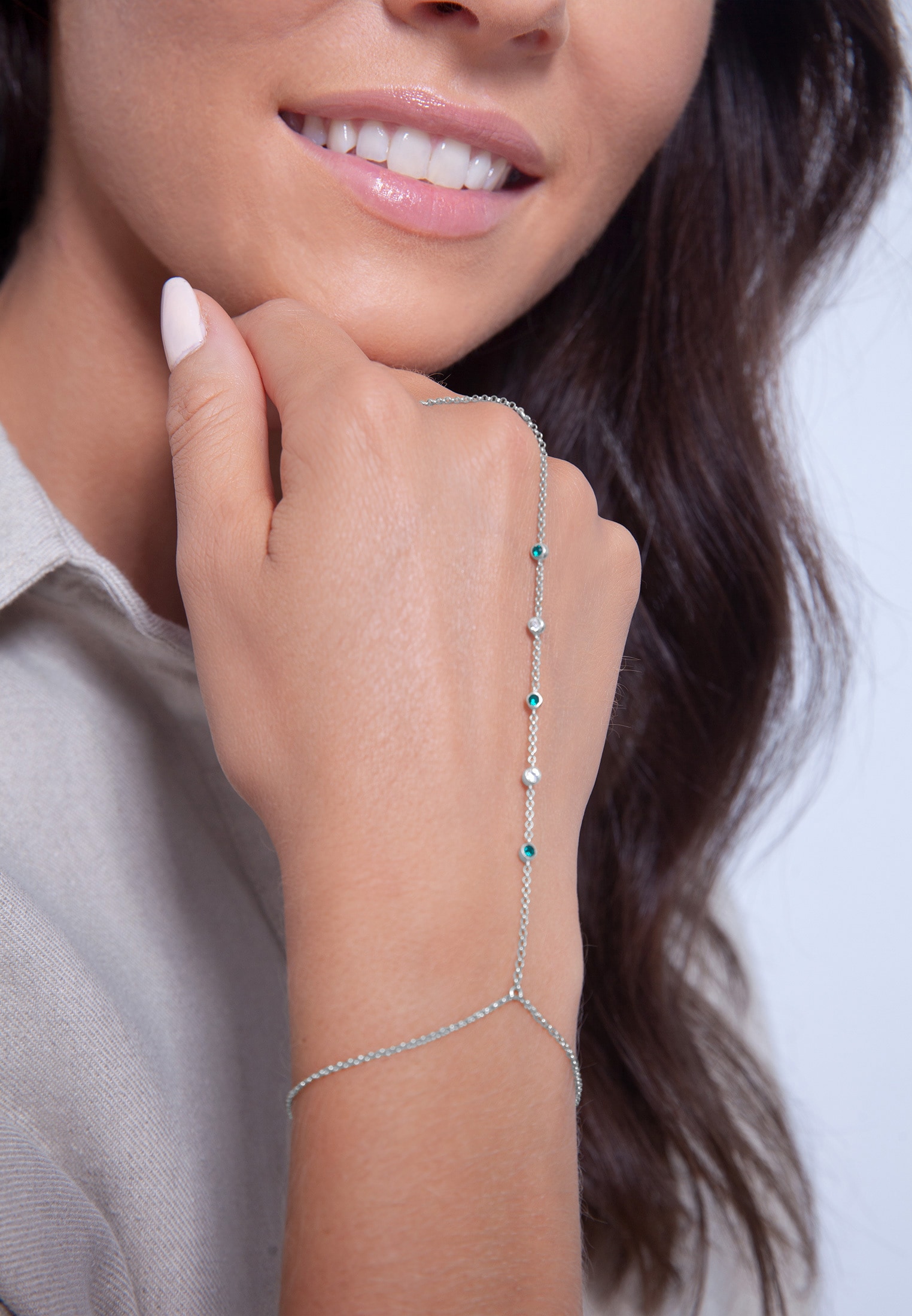 Elli Schmuckset »Armband Hand Chain Handkette Armband 925 Silber« ()