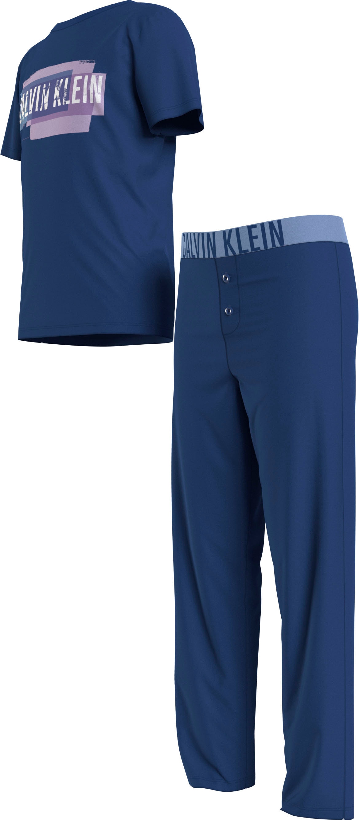 Calvin Klein Underwear Pyjama »KNIT PJ SET (SS+PANT)«, (2 tlg.), mit Calvin Klein Print