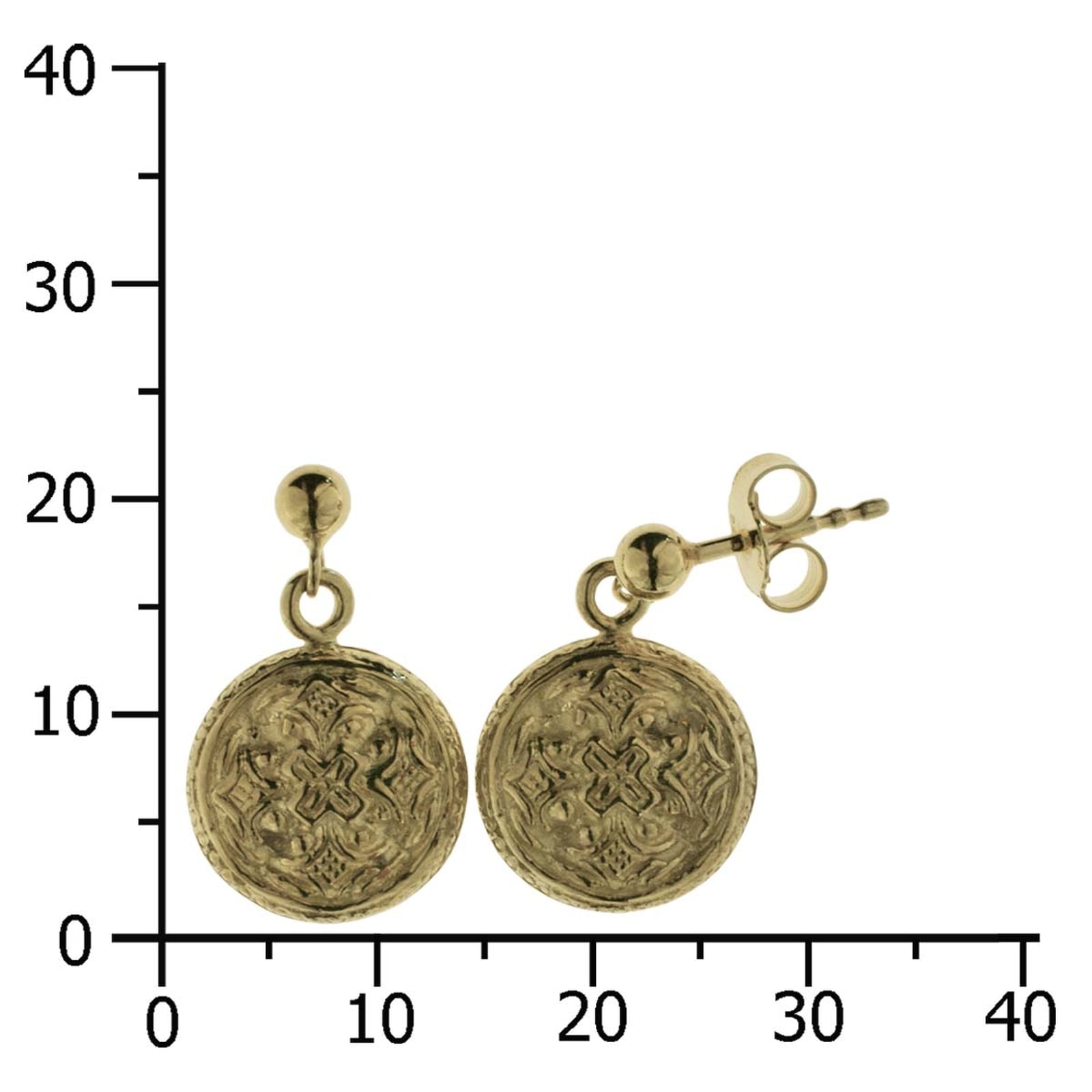 OSTSEE-SCHMUCK Paar Ohrhänger »- Hiddensee 13 mm rund - Gold 333/000 -,«