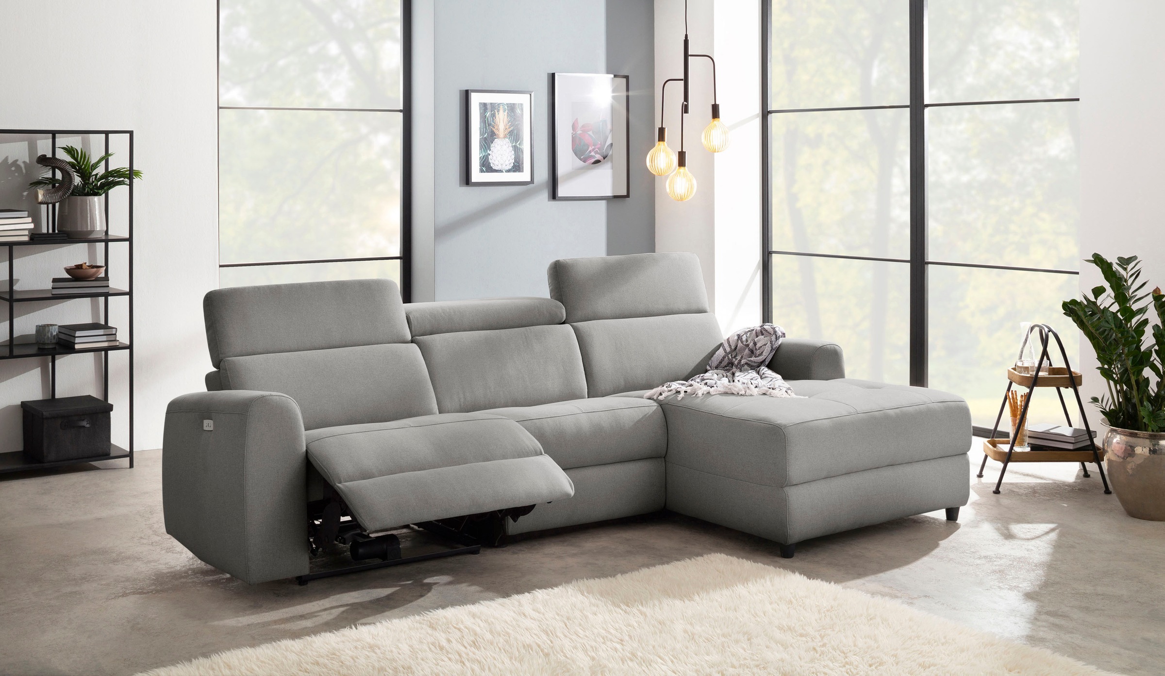 Home affaire Ecksofa »Sentrano, L-Form,«, 275 cm, man. o. elektr. Relaxfunktion und USB/Kopfverstellung