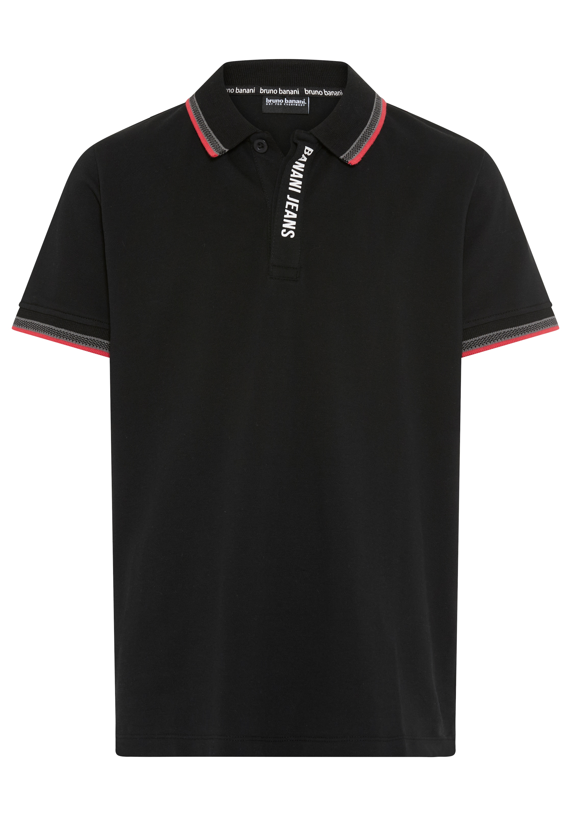 Bruno Banani Poloshirt »Piqué-Shirt mit Logo-Print« Basic-Passform, Kurzarm, mit Knopfleiste, mit Logodruck