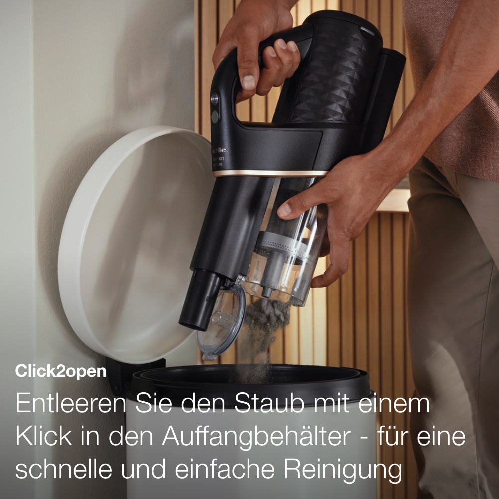Miele Akku-Handstaubsauger »Duoflex HX1 TotalCare, 2in1-Funktion,« mit Elektrobürste MultiFloor und CarCare Set, Obsidianschwarz Roségold