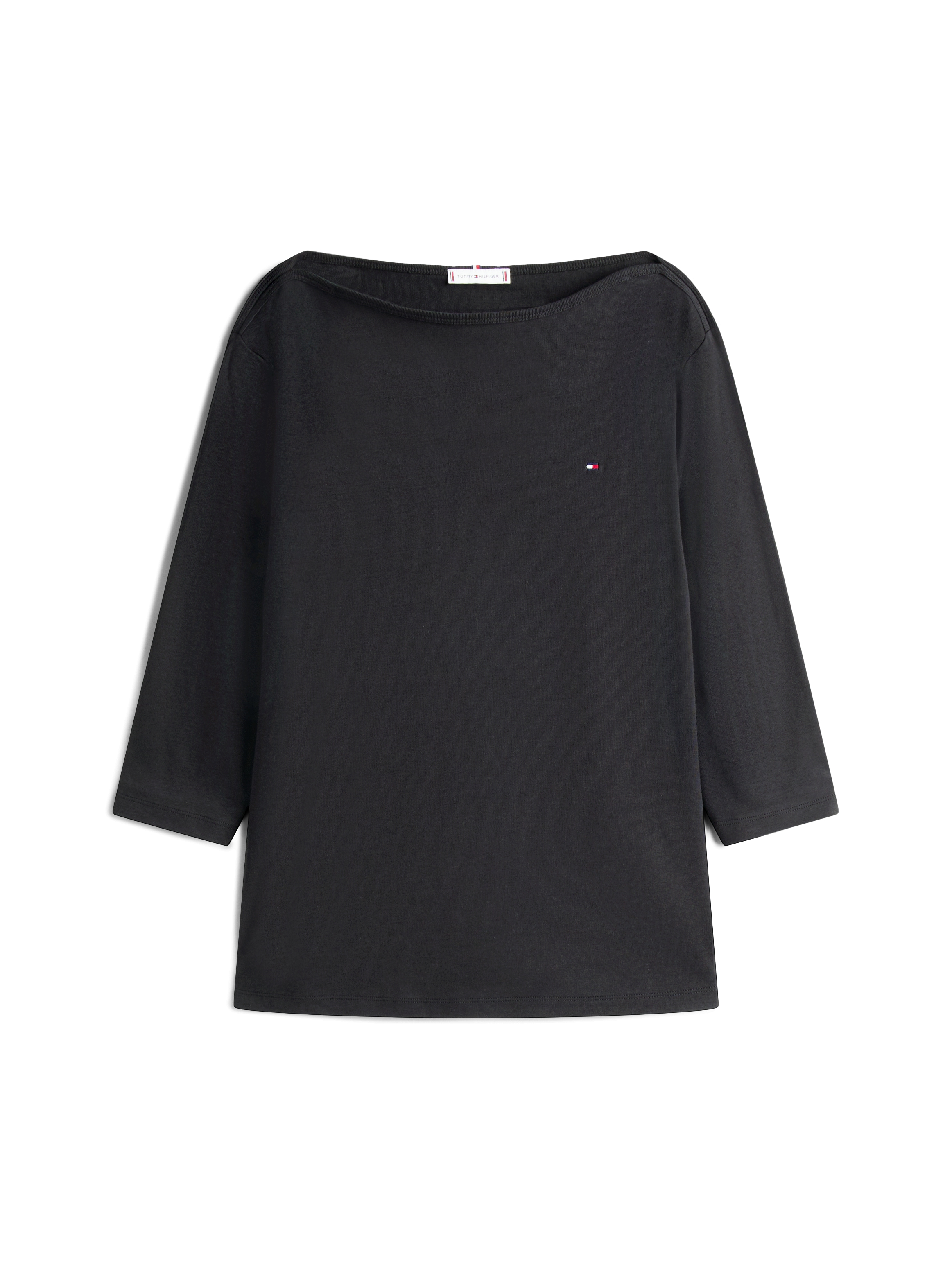 Tommy Hilfiger Curve T-Shirt »CRV SLIM CODY BOAT-NK 3/4SLV«, in Großen Größen, 3/4 Ärmel, Logostickerei