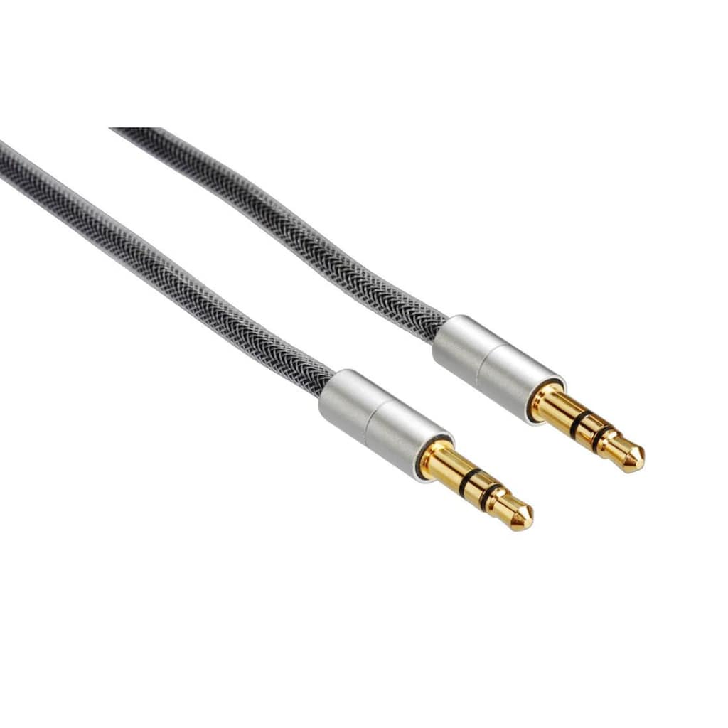 Hama Audio-Kabel »Verbindungskabel "AluLine", 3,5-mm-Klinkenstecker, 2 m Kabel Silber«, 200 cm