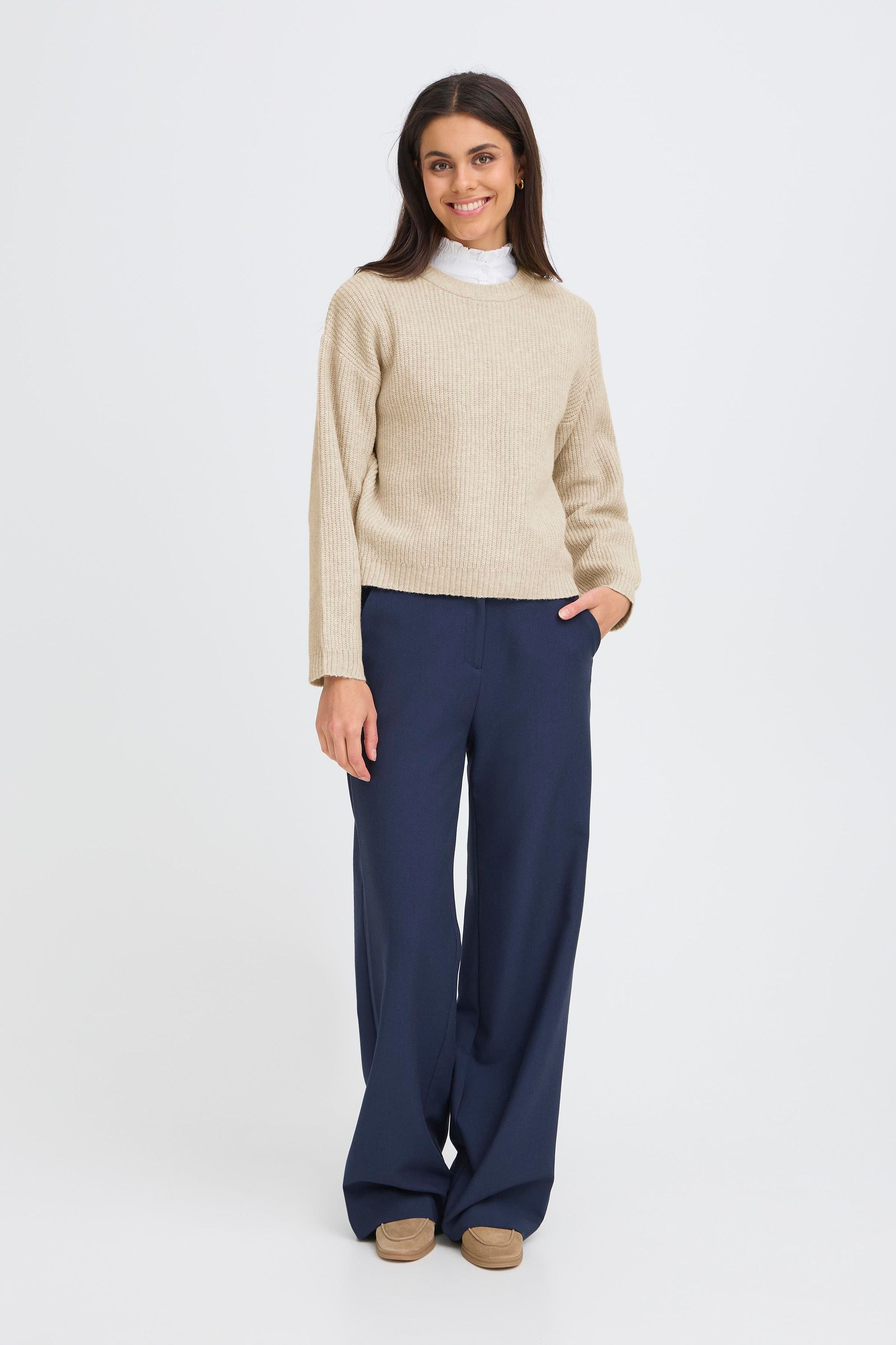 OXMO Strickfleece-Pullover »Strickpullover OXBMMOLARA ONECK«