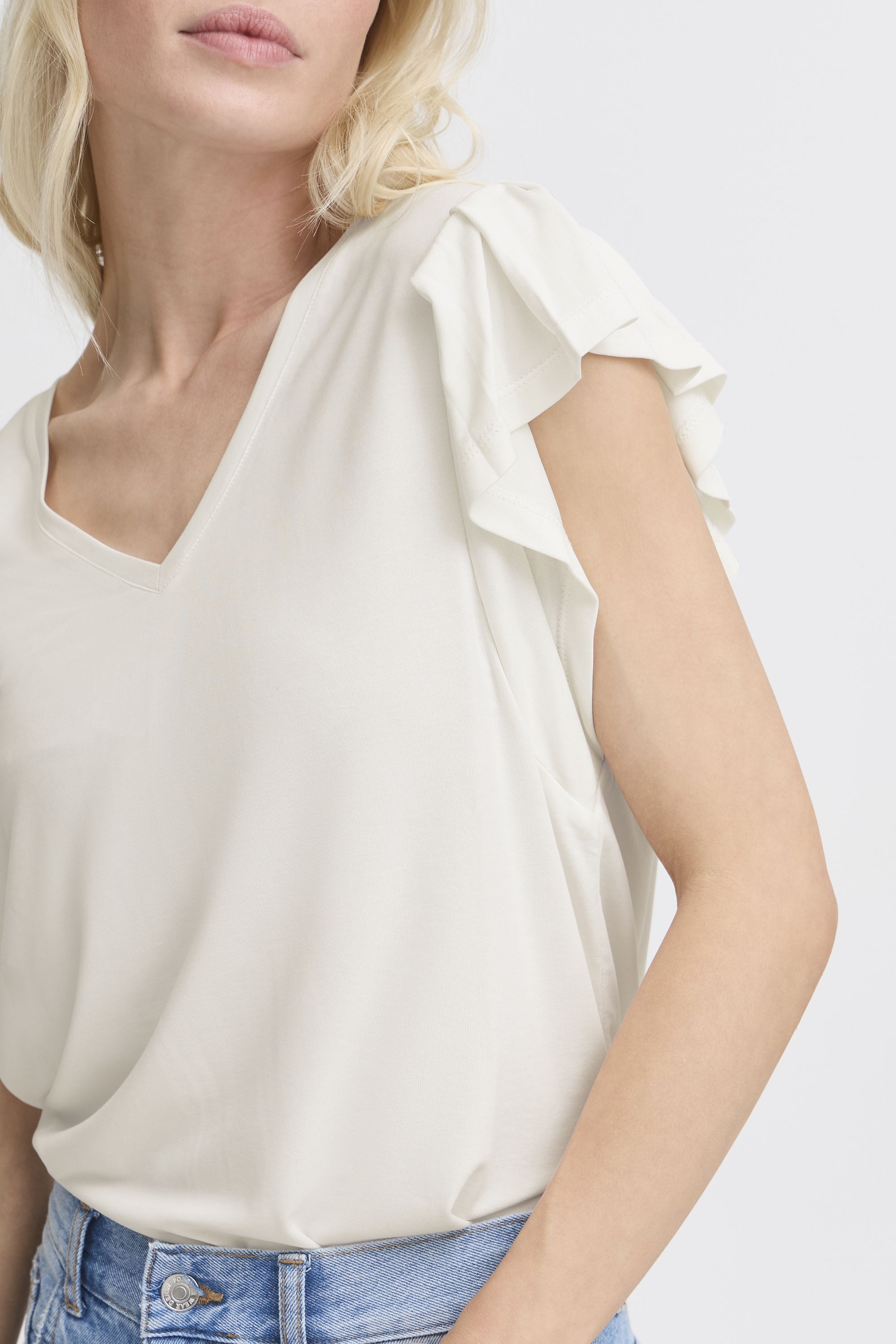 b.young V-Shirt »V-Shirt BYPERL RUFFLE«
