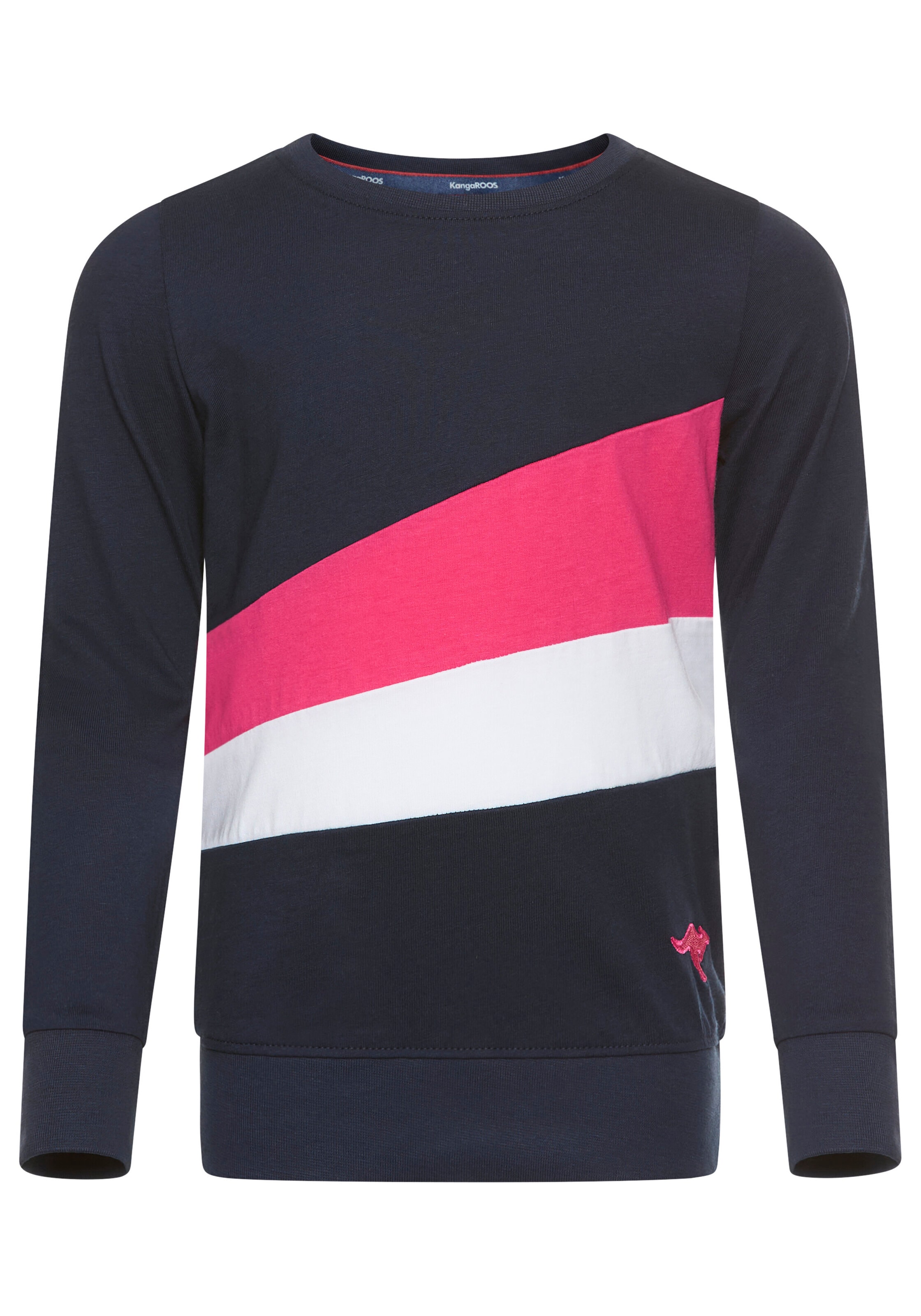 KangaROOS Langarmshirt »mit Einsätzen für kleine Mädchen« Shirt mit modischen Einsätzen und Logo-Stickerei