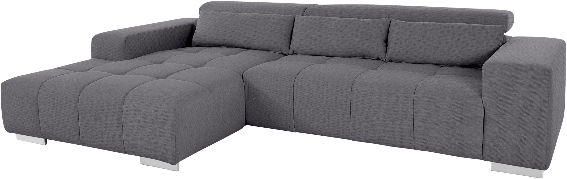 COTTA Ecksofa »Orion L-Form«, mit Recamiere, inkl. verstellbaren Kopfstützen und 3 Kissen