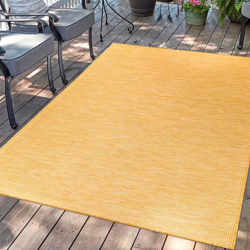 gewebt Teppich rechteckig, für »Palm«, Carpet Wetterfest & flach Terrasse, Balkon, Küche, City UV-beständig,