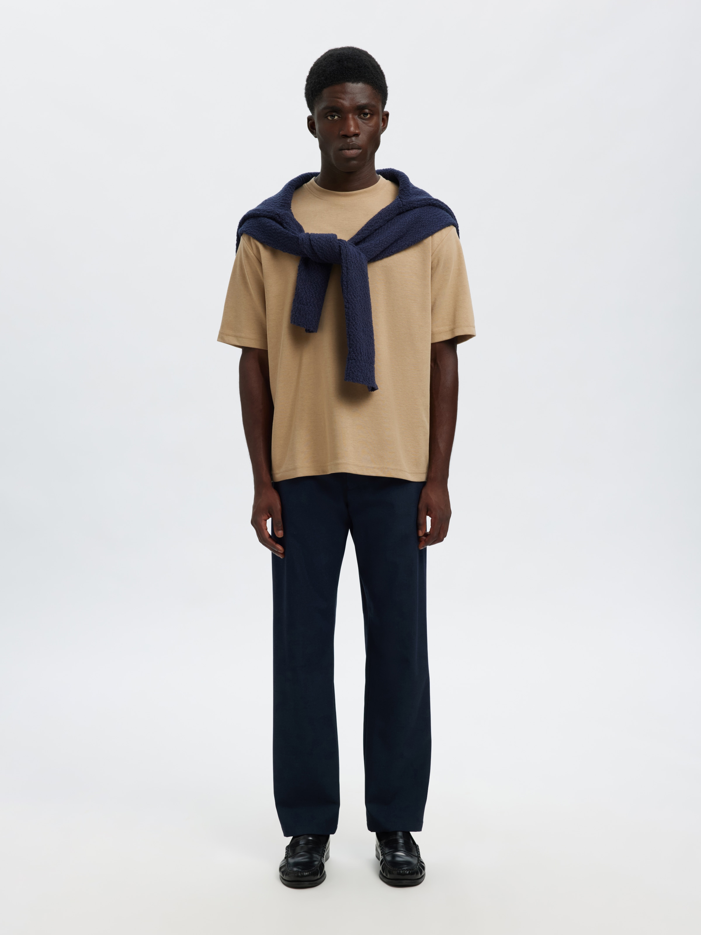 SELECTED Rundhalsshirt »SLHLOOSEOSCAR SS O-NECK TEE NOOS«