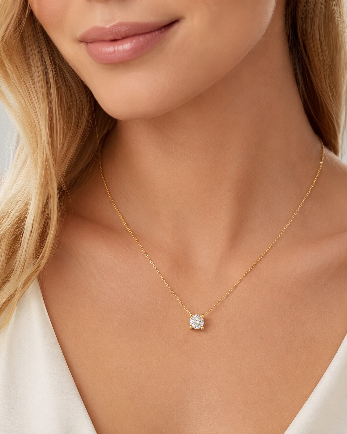 ONE ELEMENT Kette mit Anhänger »Collier Halskette aus 585 Gold - 45 cm«