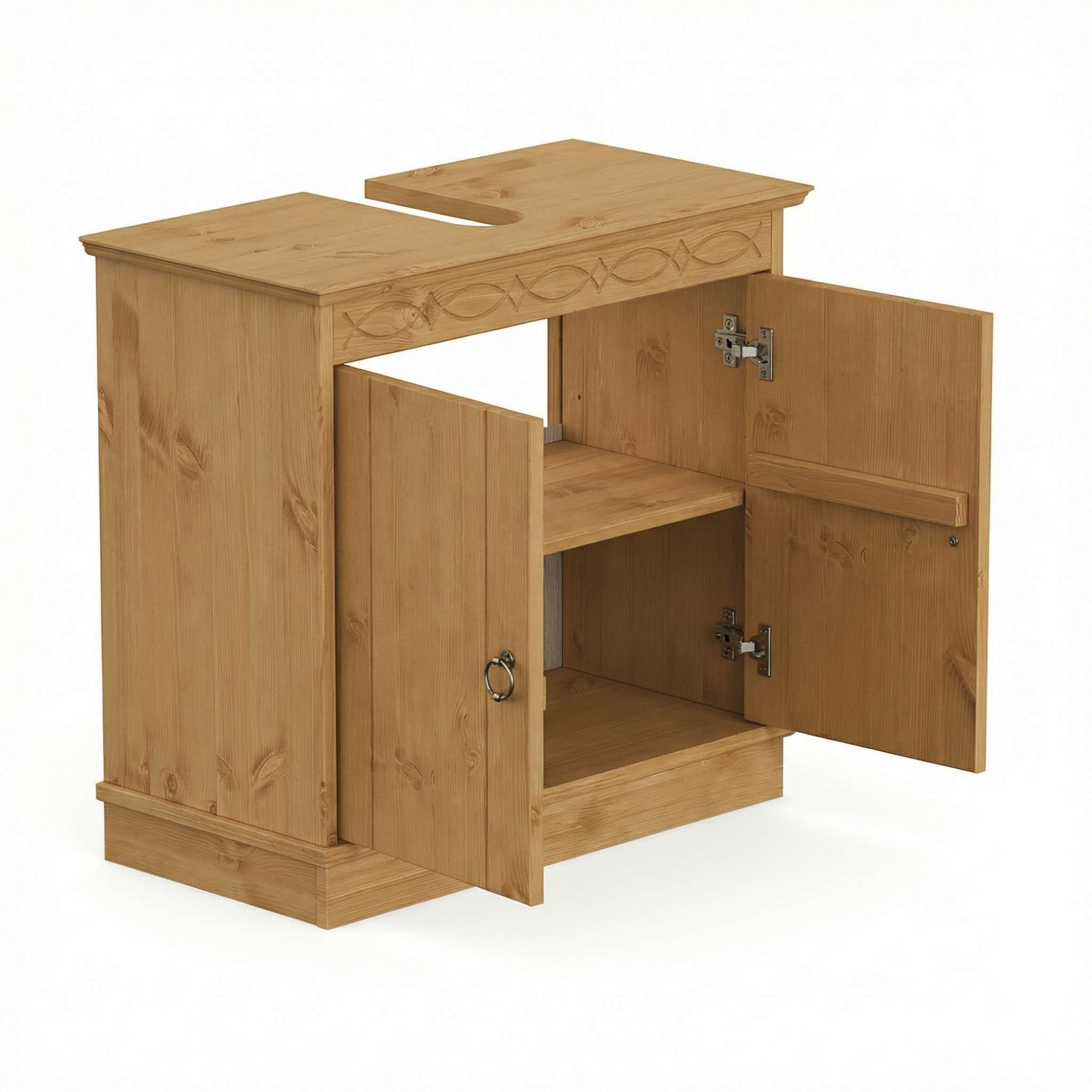 OTTO home Waschbeckenunterschrank »Indra, Badschrank, Badmöbel, Badezimmerschrank« B/T/H: 64/32/66 cm,  aus massiver Kiefer, 2 Türen,  FSC®-zertifiziert